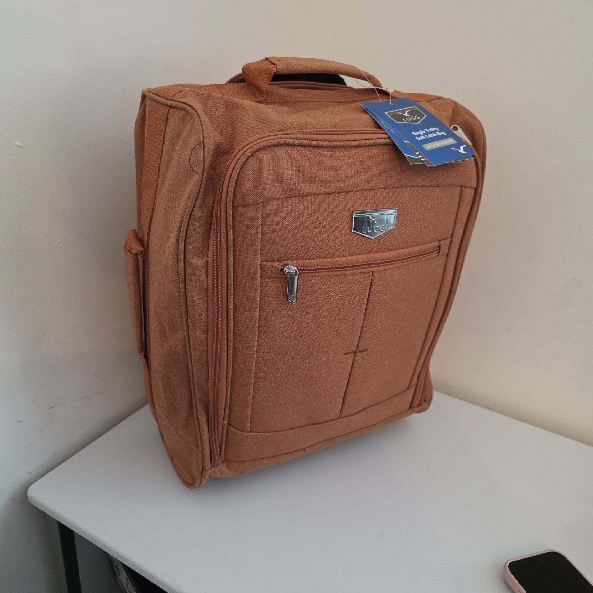 Lugg Brown Soft Fabric Travel Bag with Front Pocket, Lugg, Medium, New condition — preloved on SilentSale®
