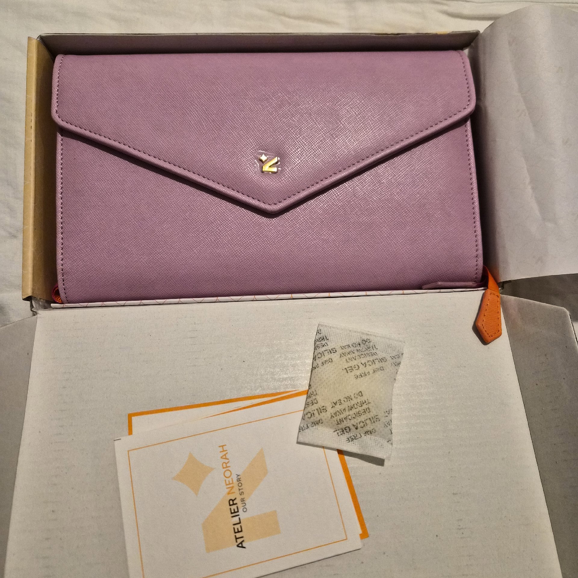 Atelier Neorah Lilac Envelope Clutch Bag, Atelier Neorah, Medium, Like New condition — preloved on SilentSale®