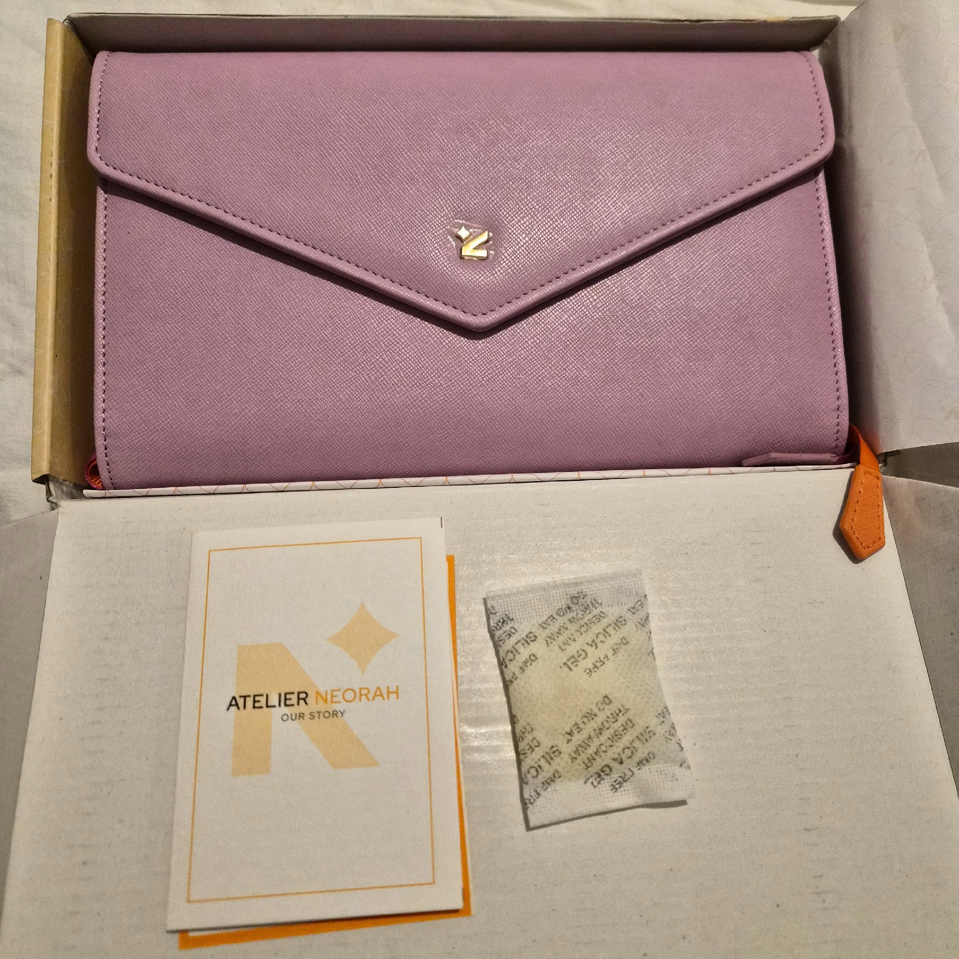 Atelier Neorah Lilac Envelope Clutch Bag, Atelier Neorah, Medium, Like New condition — preloved on SilentSale®