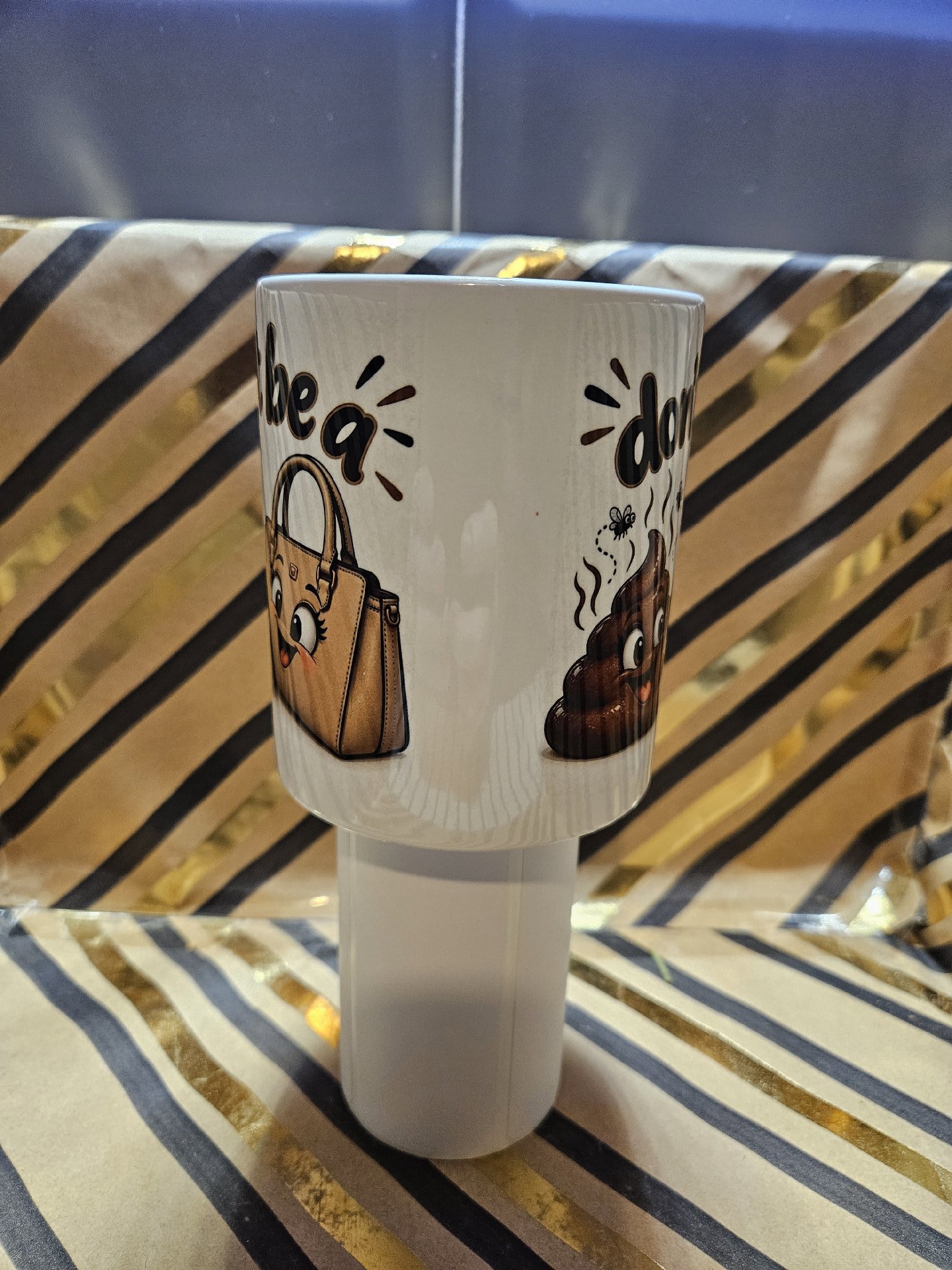 Novelty Ceramic Travel Mug Cup with Humorous Print, Unbranded, One Size, New condition — preloved on SilentSale®
