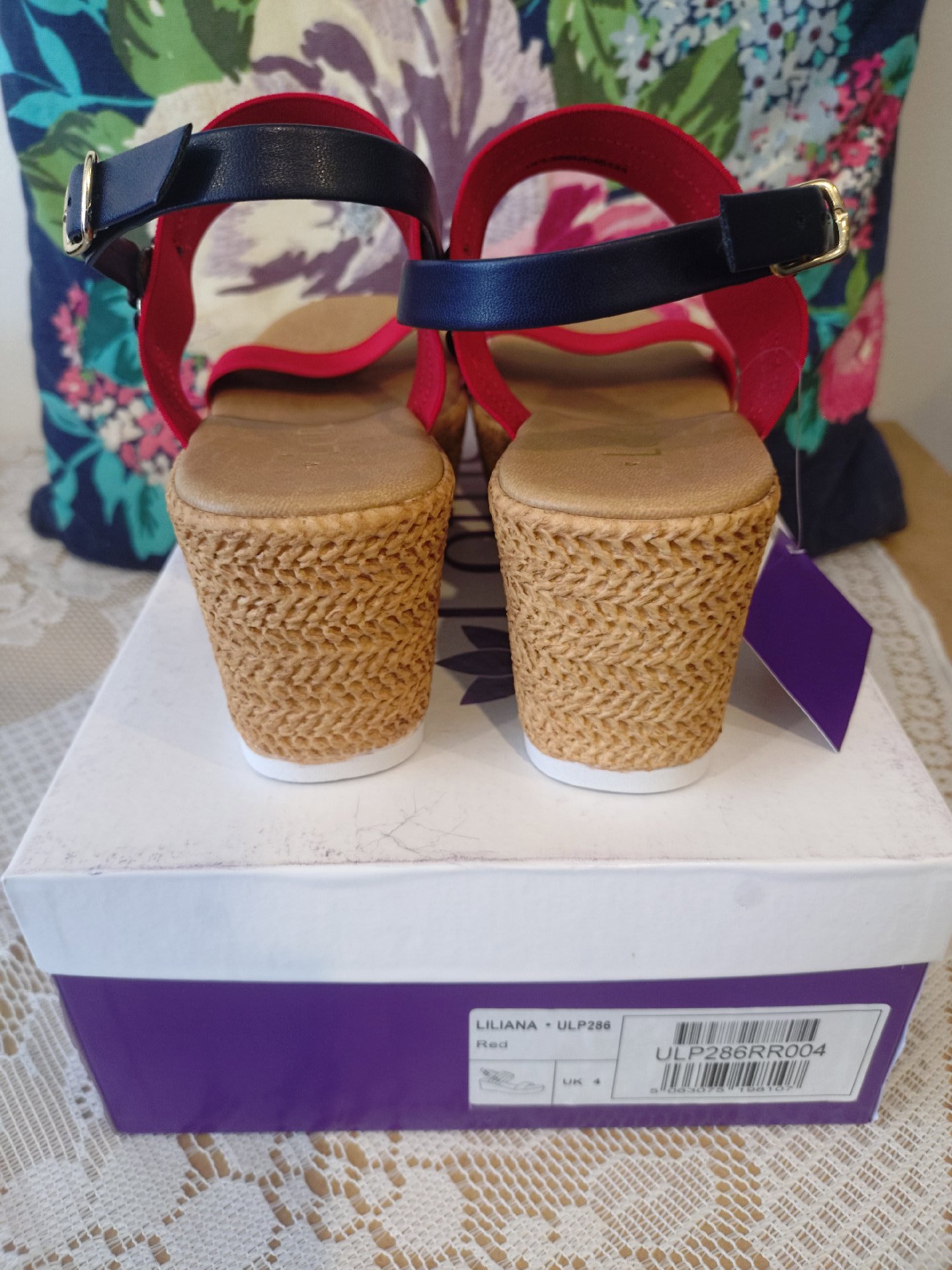 Liliana Red Wedge Sandals – UK 4, Lotus, 4, New condition — preloved on SilentSale®