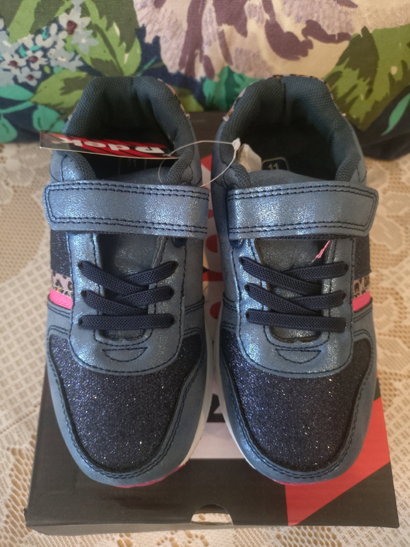 Rdek Girls Navy Blue Glitter Trainers with Leopard Print – UK 11, Rdek, 11, New condition — preloved on SilentSale®