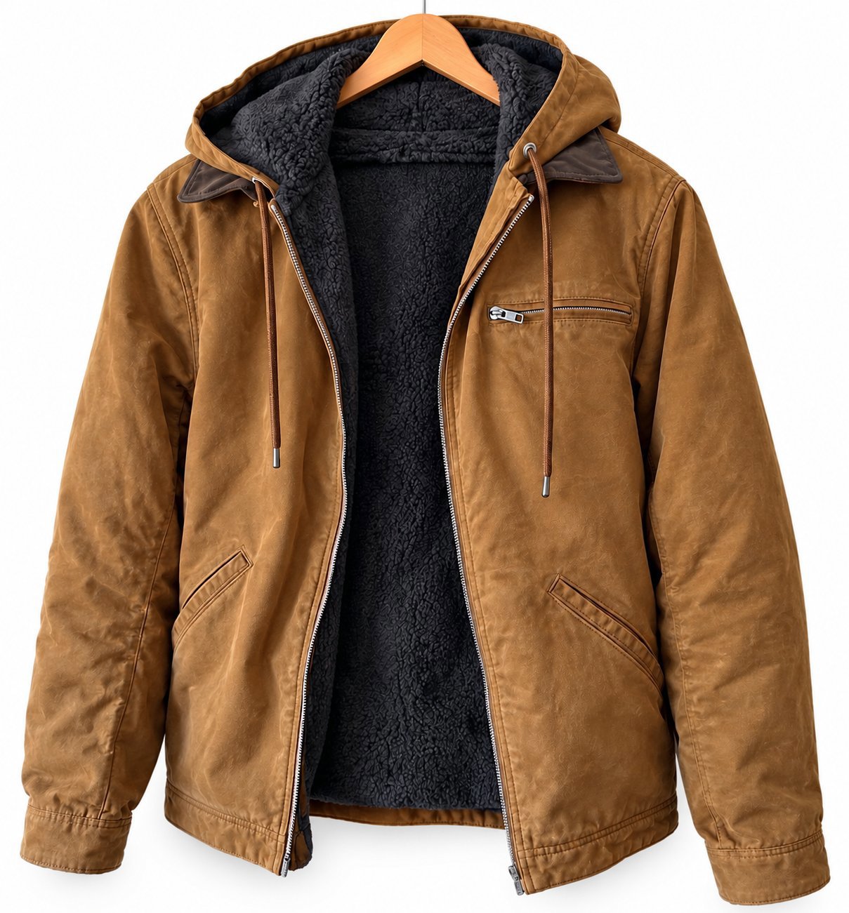 Brown Hooded Sherpa Lined Jacket, Old Navy, M, Excellent condition — preloved on SilentSale®