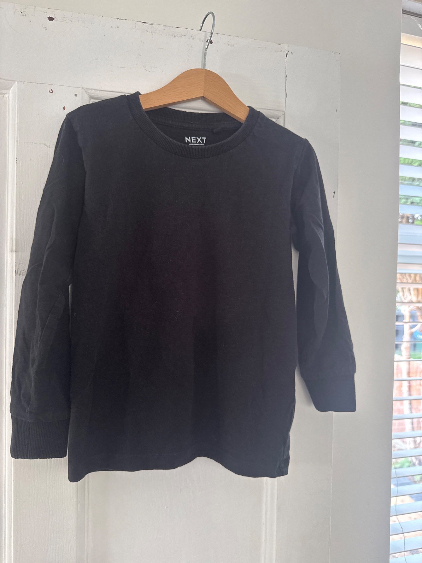 Next Black Long Sleeve Top, Next, 5-6 years, Good condition — preloved on SilentSale®
