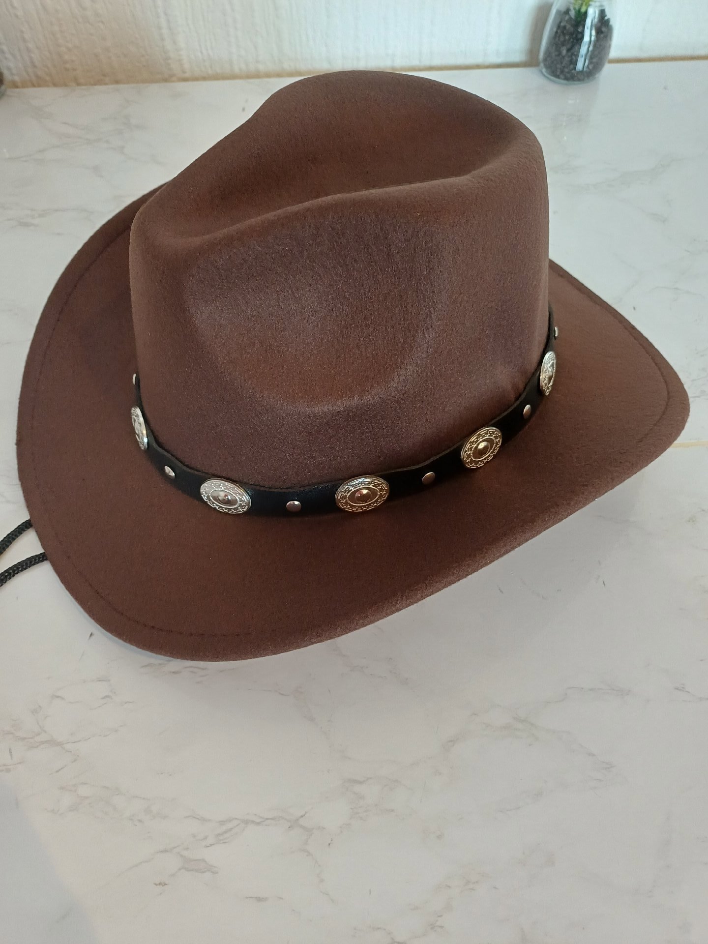 Brown Cowboy Style  Hat with Decorative Band, Cowboy, One Size, New condition — preloved on SilentSale®