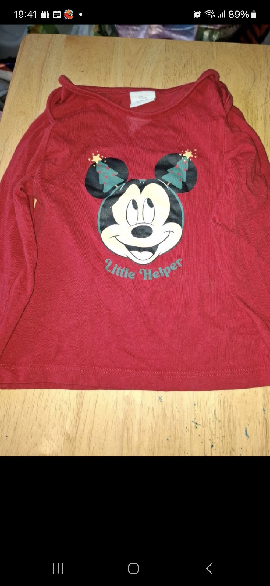 Disney Red Mickey Mouse Little Helper Christmas Top – Age 18-24M, Disney, 18-24 months, Excellent condition — preloved on SilentSale®