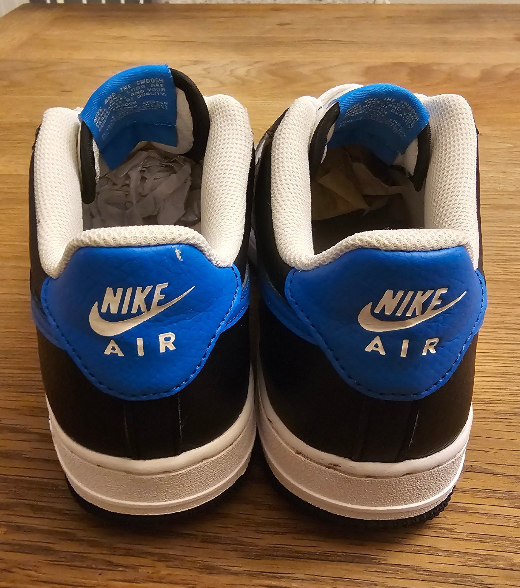 Nike Air Force 1 Low White Black Light Photo Blue (GS) size UK 5, Nike, 5, Like New condition — preloved on SilentSale®