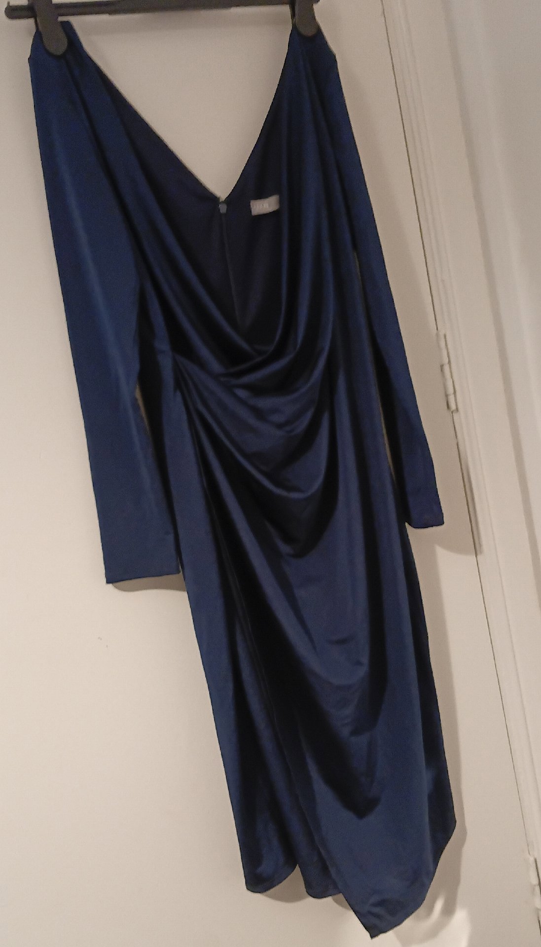 ASOS Navy Blue Draped Midi Dress – UK 14, ASOS, 14, Excellent condition — preloved on SilentSale®