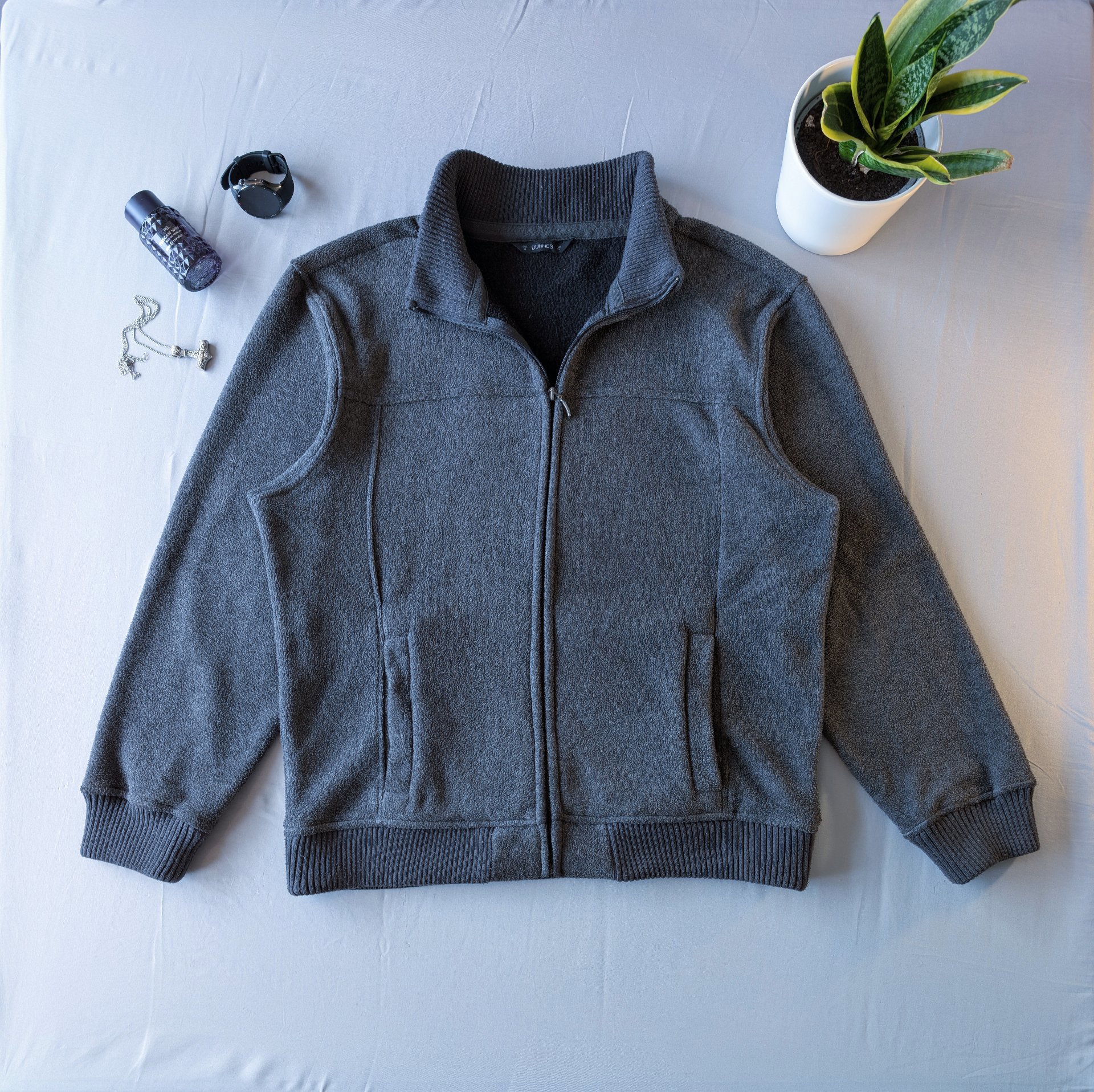 Dunnes Charcoal Grey Fleece Zip-Up Jacket XL, Dunnes, XL, Excellent condition — preloved on SilentSale®