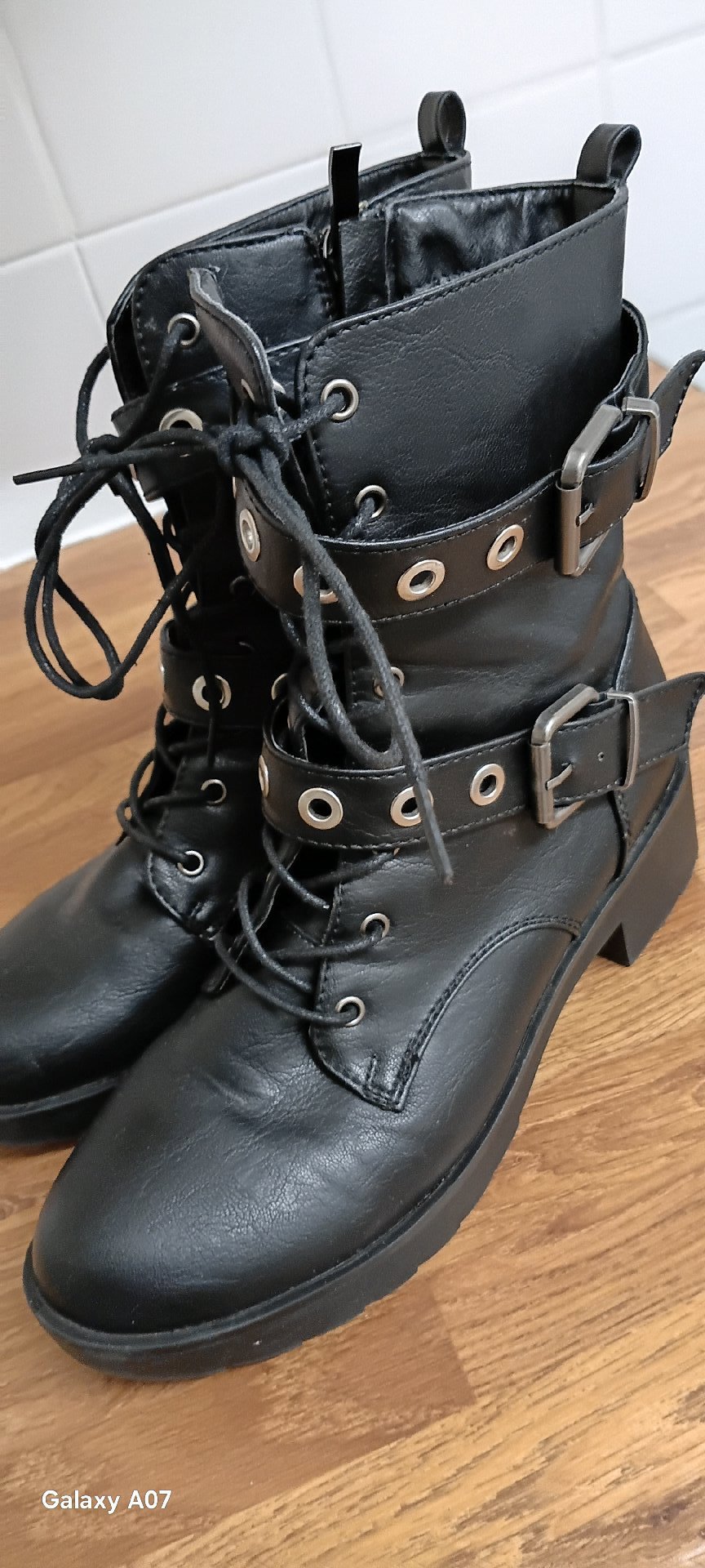 House Black Lace-Up Ankle Boots with Buckle – UK 6 / EU 39, House, 6, Good condition — preloved on SilentSale®