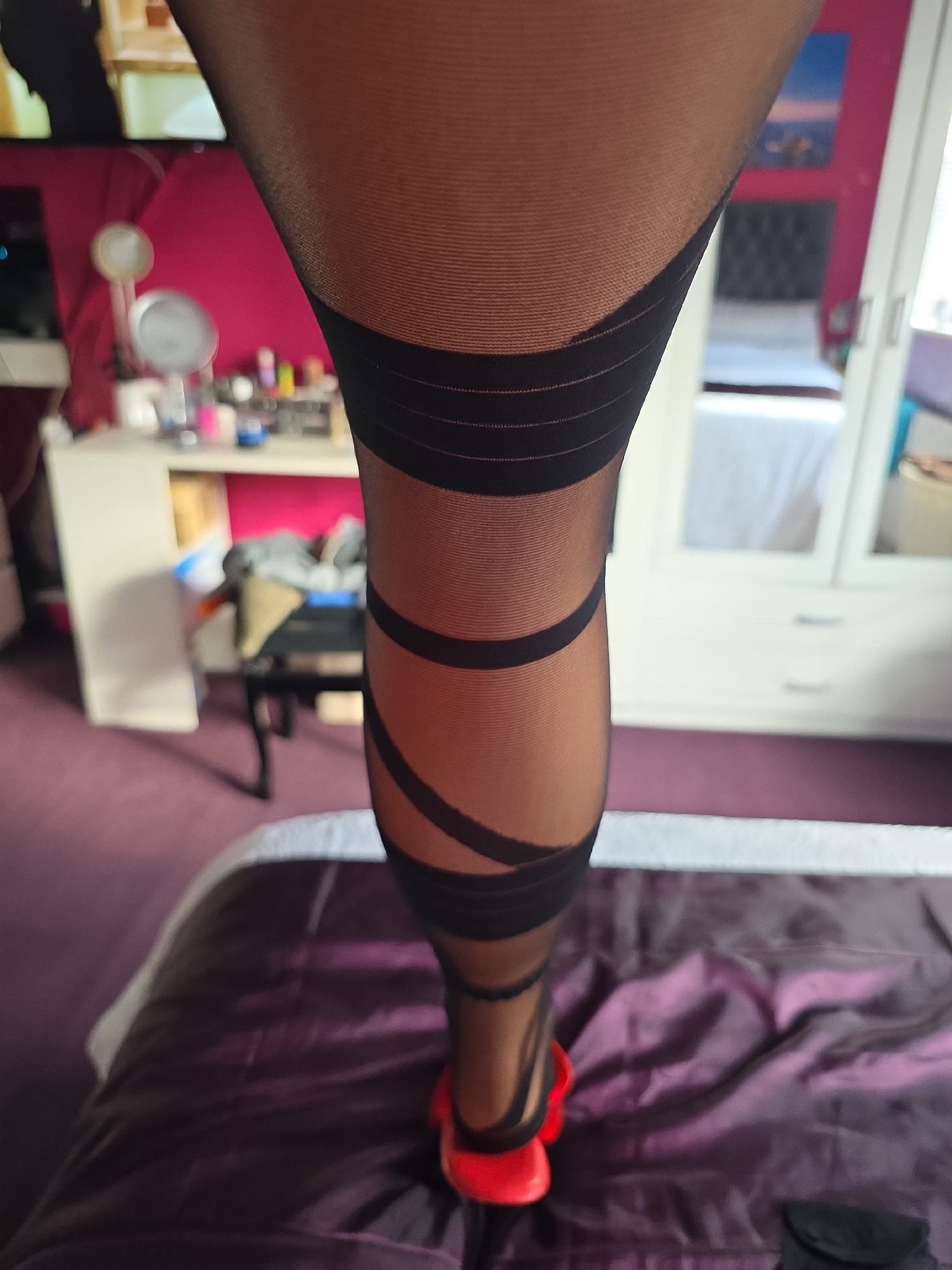 Black Patterned Sheer Tights, Wolford, 12, Excellent condition — preloved on SilentSale®