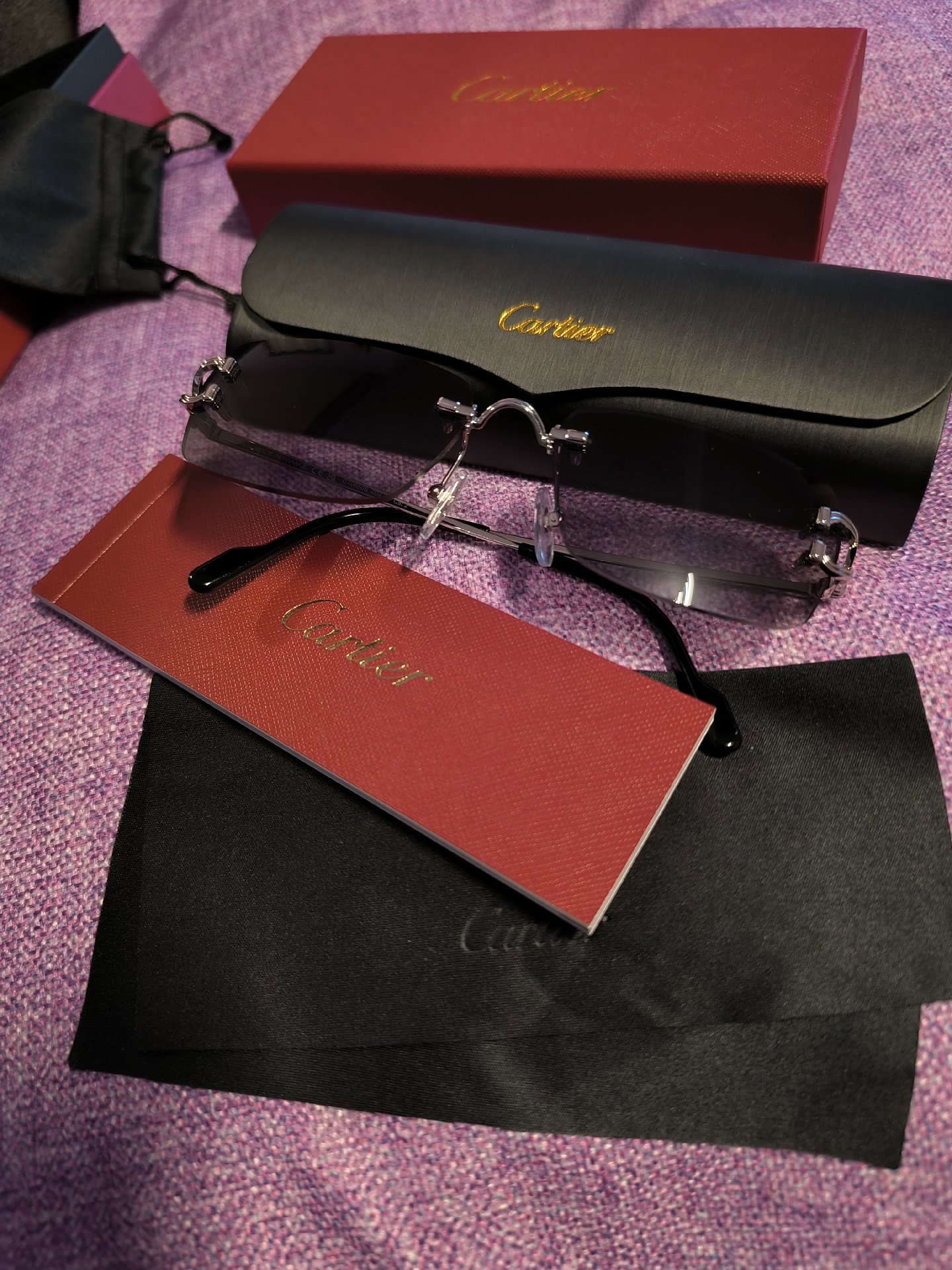 Cartier Rimless Sunglasses CT0550S 002, Cartier, 140 (temple length), Excellent condition — preloved on SilentSale®