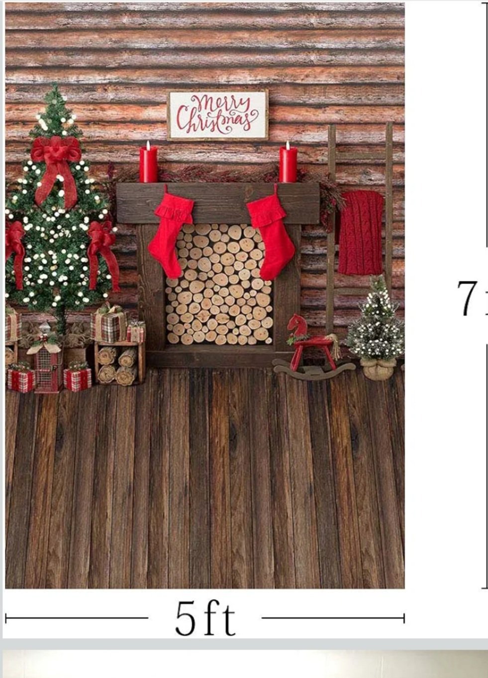 Merry Christmas  Backdrop 5ft x 7ft, Amazon, Extra Large, New condition — preloved on SilentSale®