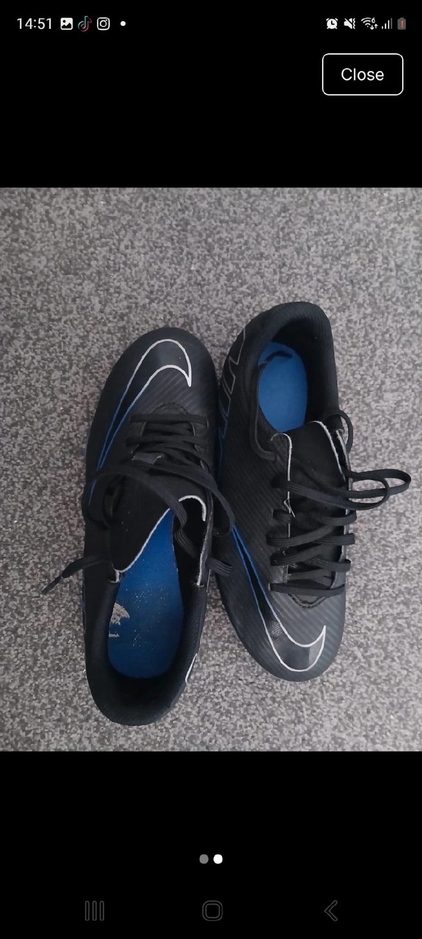 Nike Black Blue Football Boots, Nike, 4, Like New condition — preloved on SilentSale®