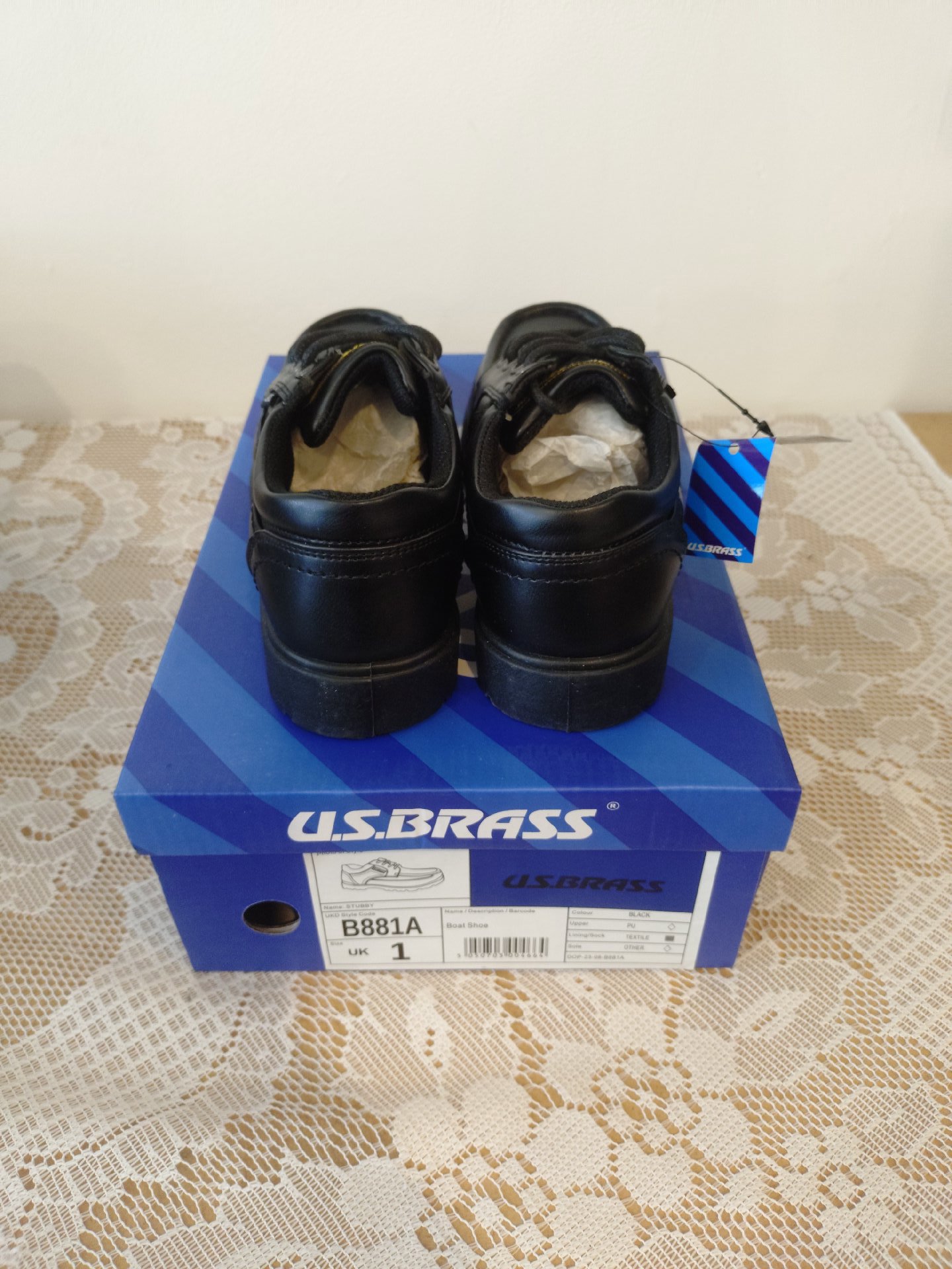 U.S. Brass Black Boat Shoes – UK 1, U.S. Brass, 1 (Senior), New condition — preloved on SilentSale®