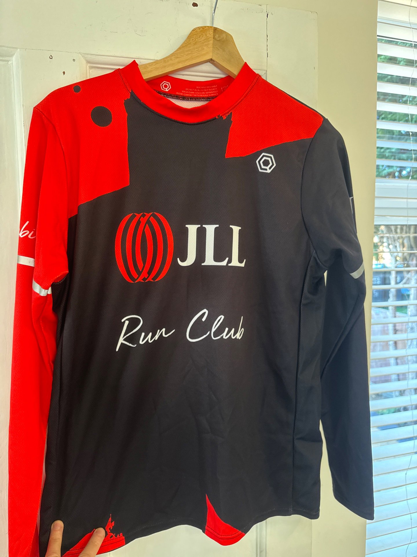 JLL Run Club Black and Red Long Sleeve Top, Jll, S, Excellent condition — preloved on SilentSale®