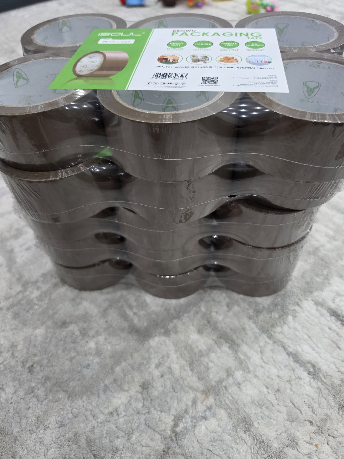 30 Rolls Brown Packaging Tape 48mm x 66m – Strong Adhesive Parcel Tape, Custom, 48mm x 66m, New condition — preloved on SilentSale®