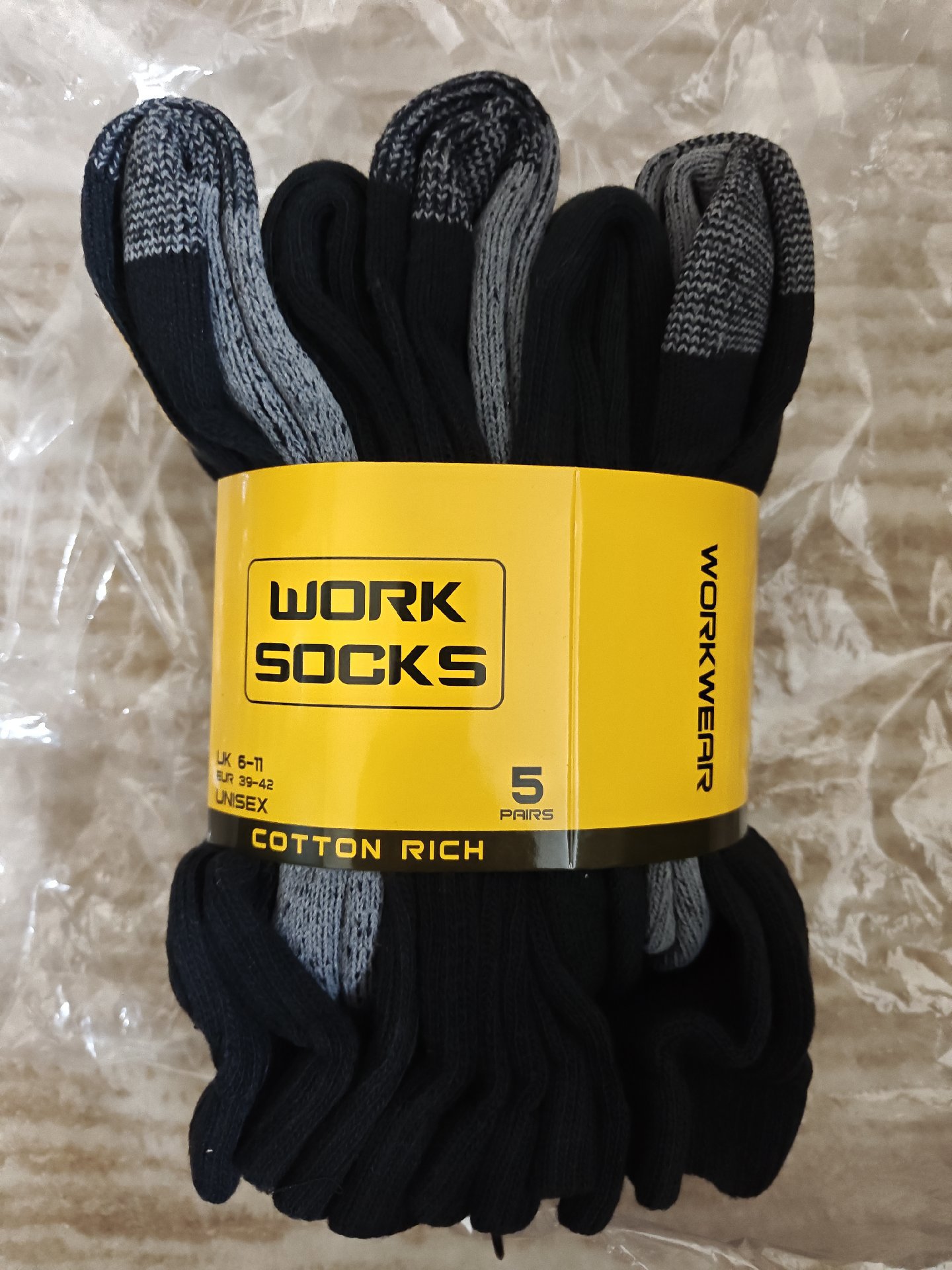 Work Socks Cotton Rich Unisex Workwear Socks UK 6-11 - 5 Pairs, Work Socks, 8, New condition — preloved on SilentSale®