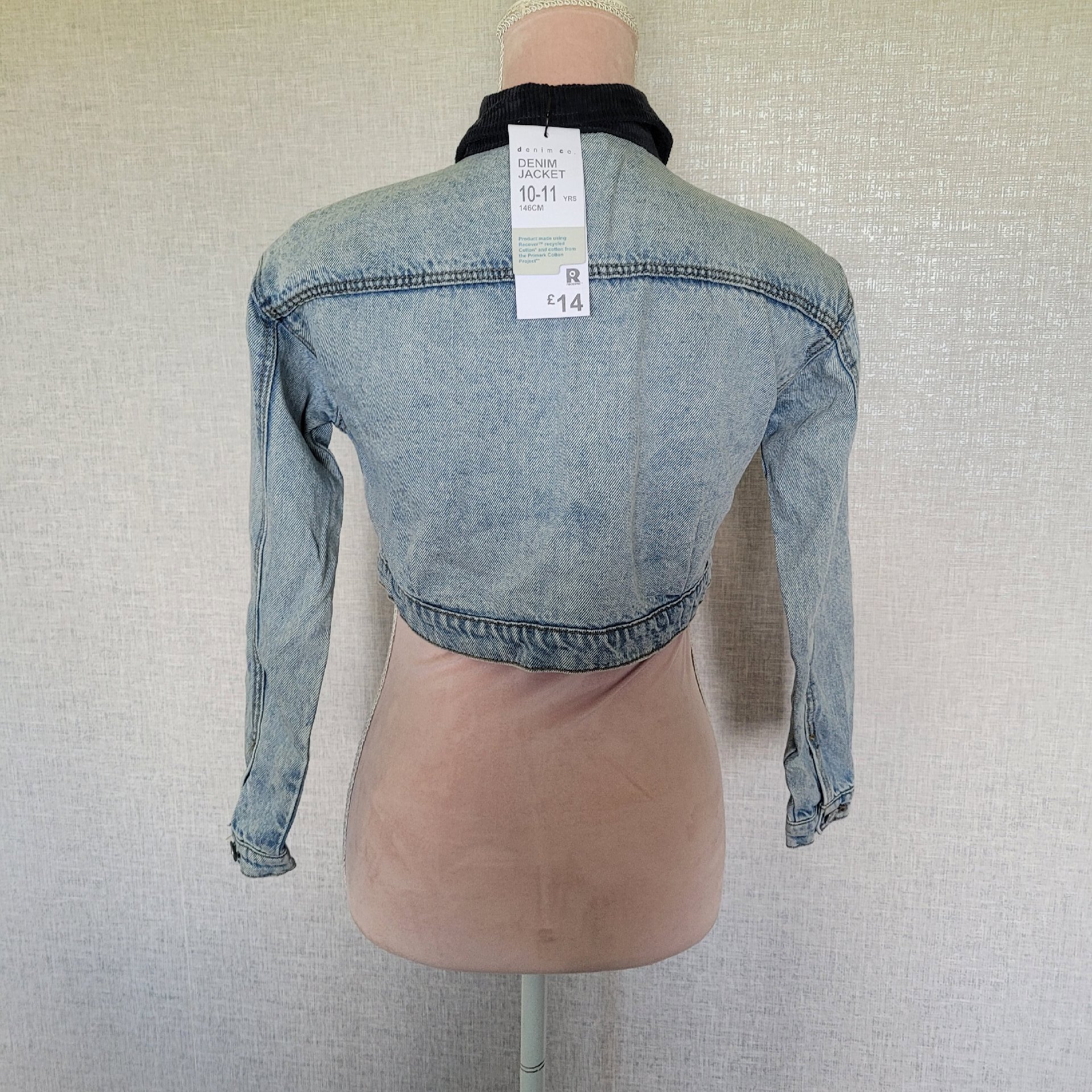 Primark Denim Co. Light Blue Cropped Denim Jacket 10-11 Yrs, Primark Denim Co., 10-11 years, Excellent condition — preloved on SilentSale®