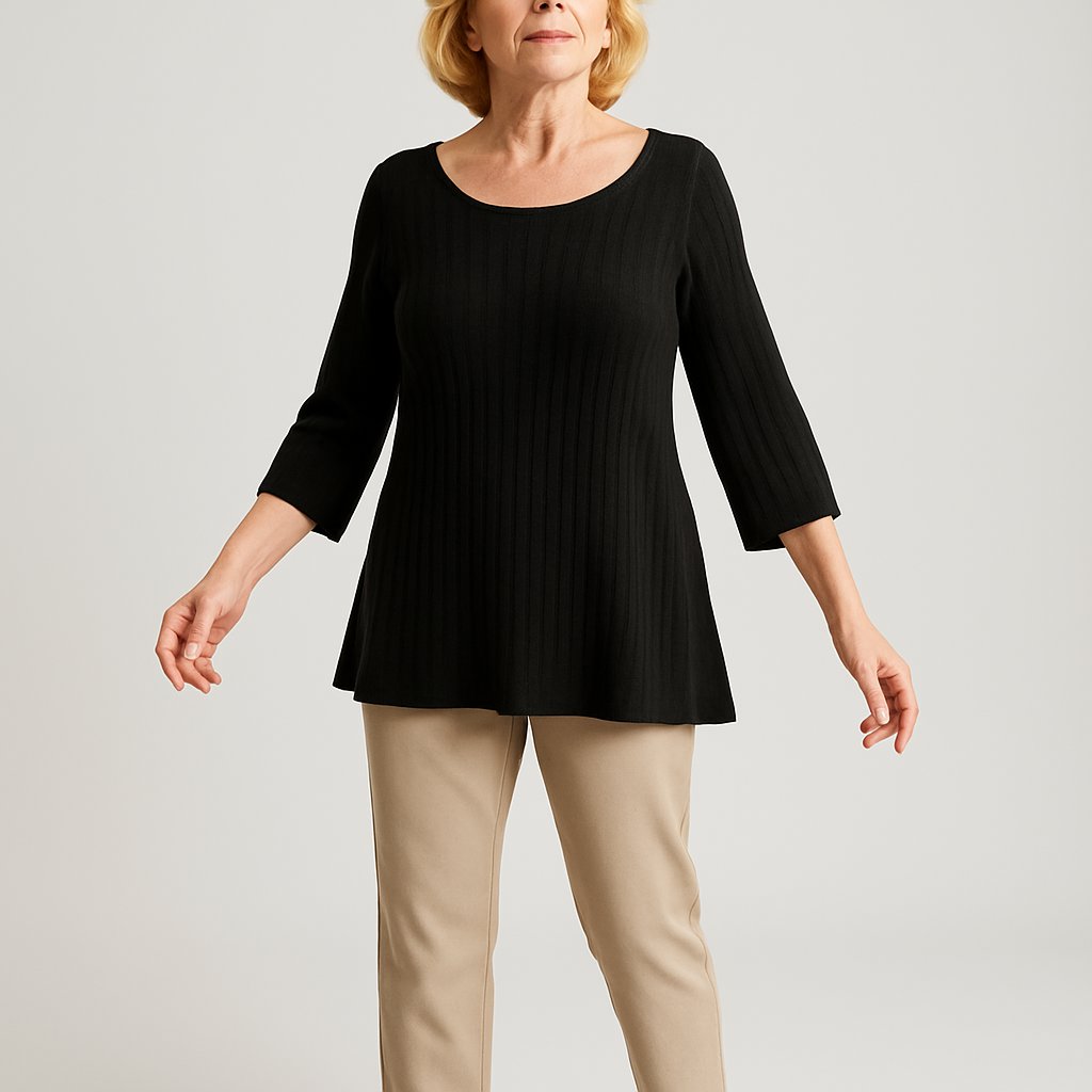Simply Be Black Ribbed Tunic Top – Size 16/18, Simply Be, 16/18, New condition — preloved on SilentSale®