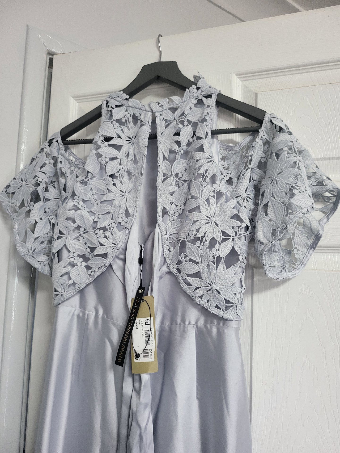 Coast Silver Lace High Low Dress – UK 12, Coast, 12, New condition — preloved on SilentSale®