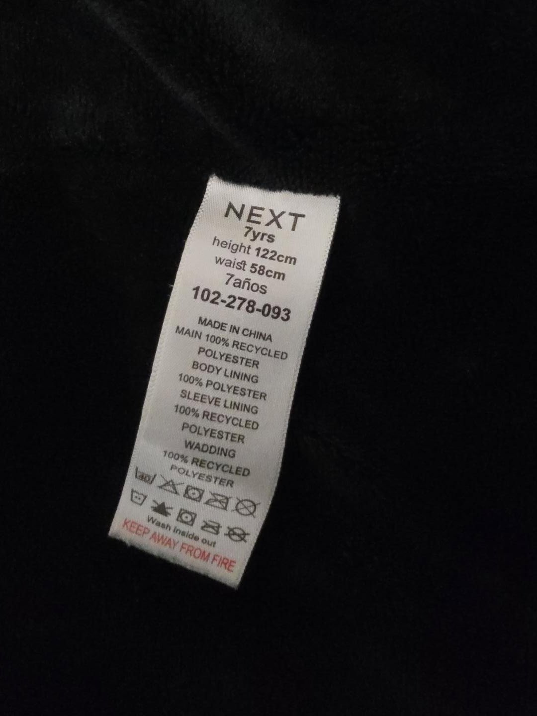 NEXT Girls Black Hooded Puffer Winter Coat Age 7 / 122cm – Fleece Lined, Next, 7 years, Excellent condition — preloved on SilentSale®
