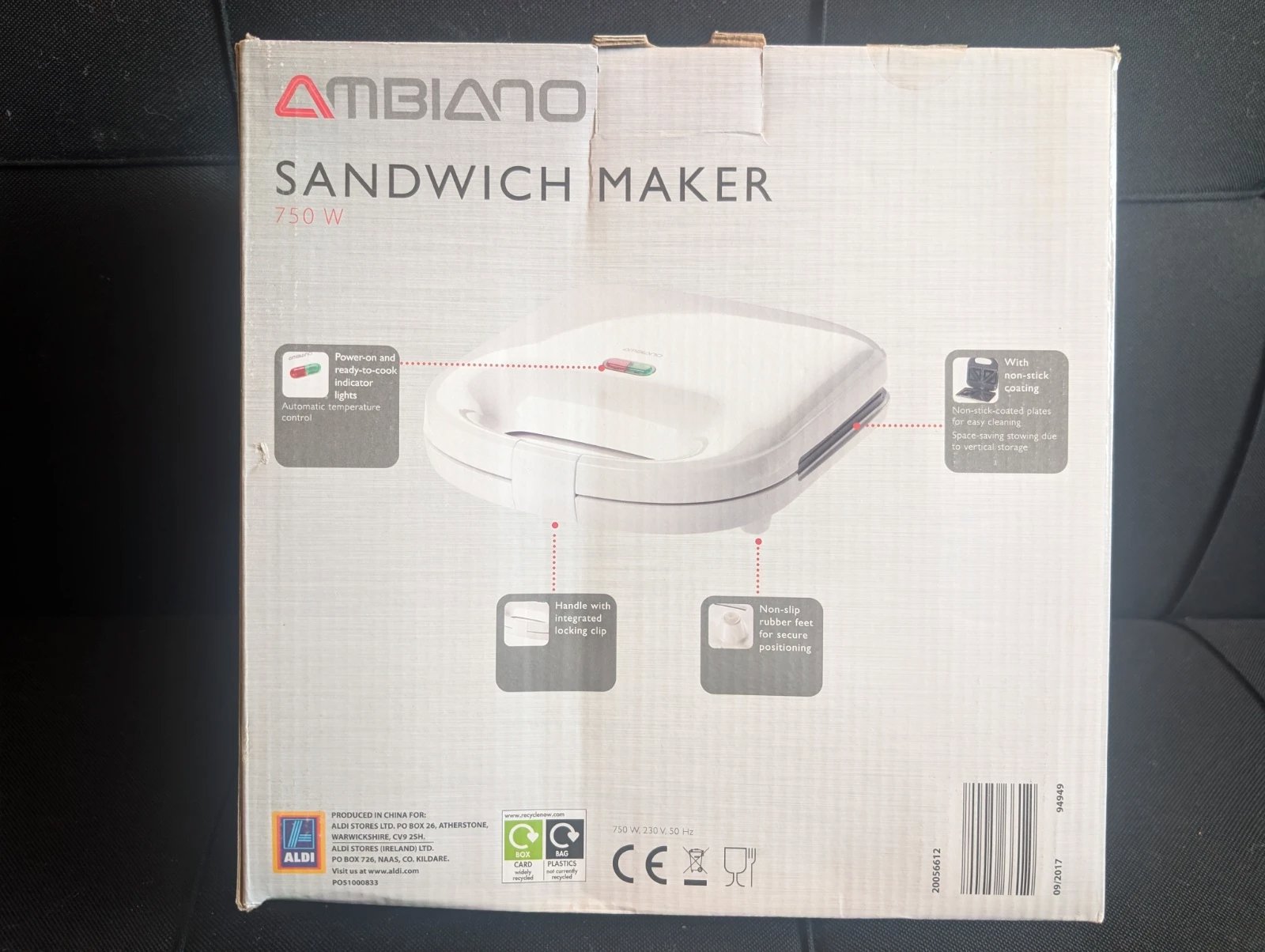 Ambiano 2 slice sandwich toaster panini press electric deep fill toastie maker, Ambiano, Medium, New condition — preloved on SilentSale®