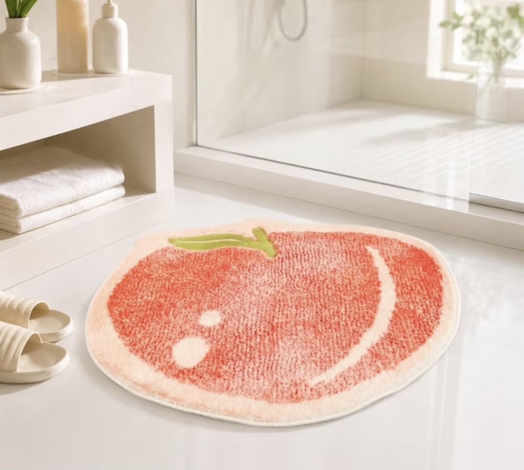 Peach Design Bathroom Floor Mat Rug 72x55cm - Peach, Unbranded, 72x55cm, New condition — preloved on SilentSale®