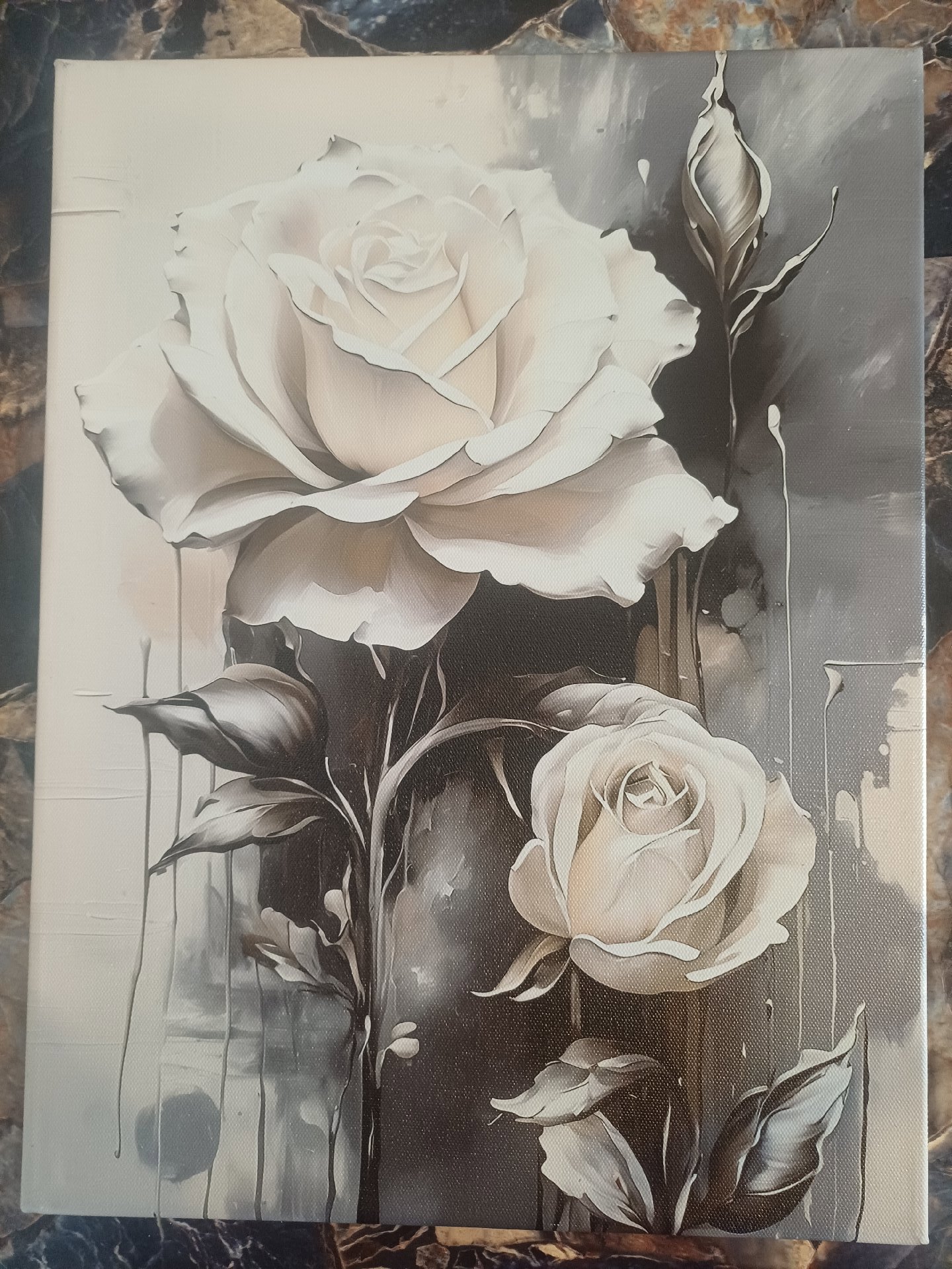 Black and White Rose Canvas Wall Art, Canvas, One Size, New condition — preloved on SilentSale®