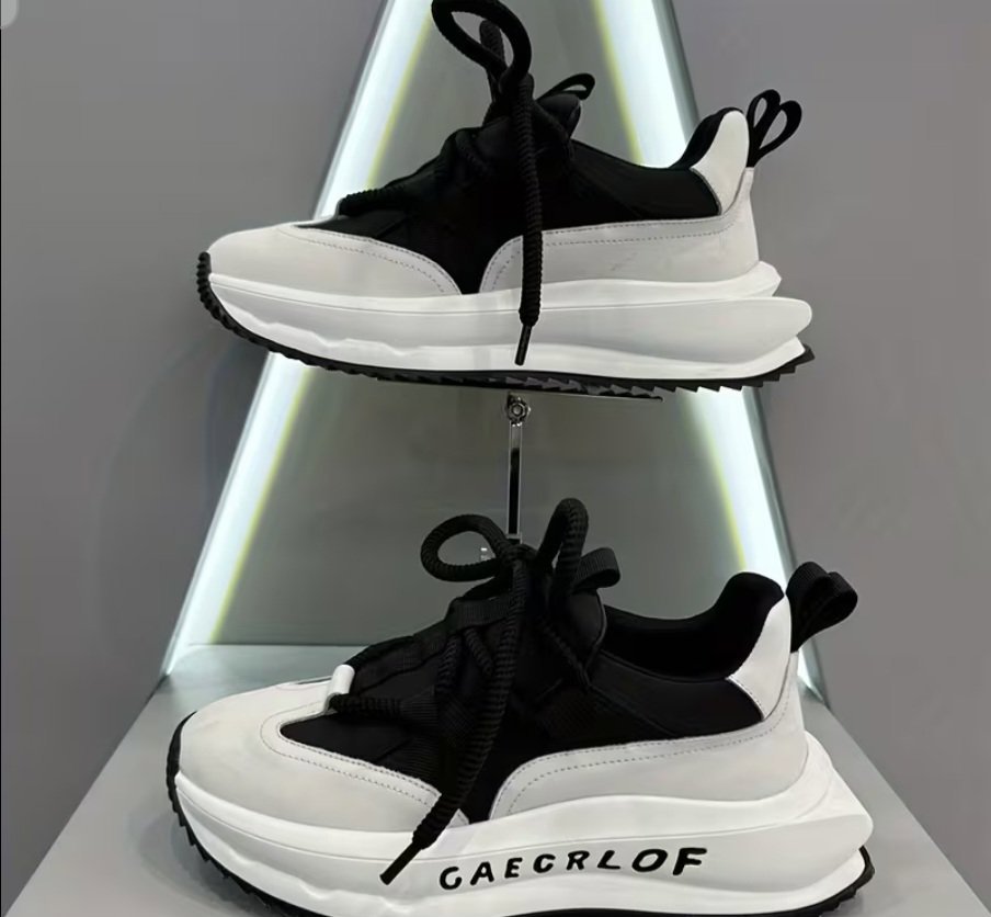 Stylish Color Block Lace-Up Platform Sneakers for Men - Casual Footwear - Comfortable And Airy, Unbranded, 8.5, New condition — preloved on SilentSale®