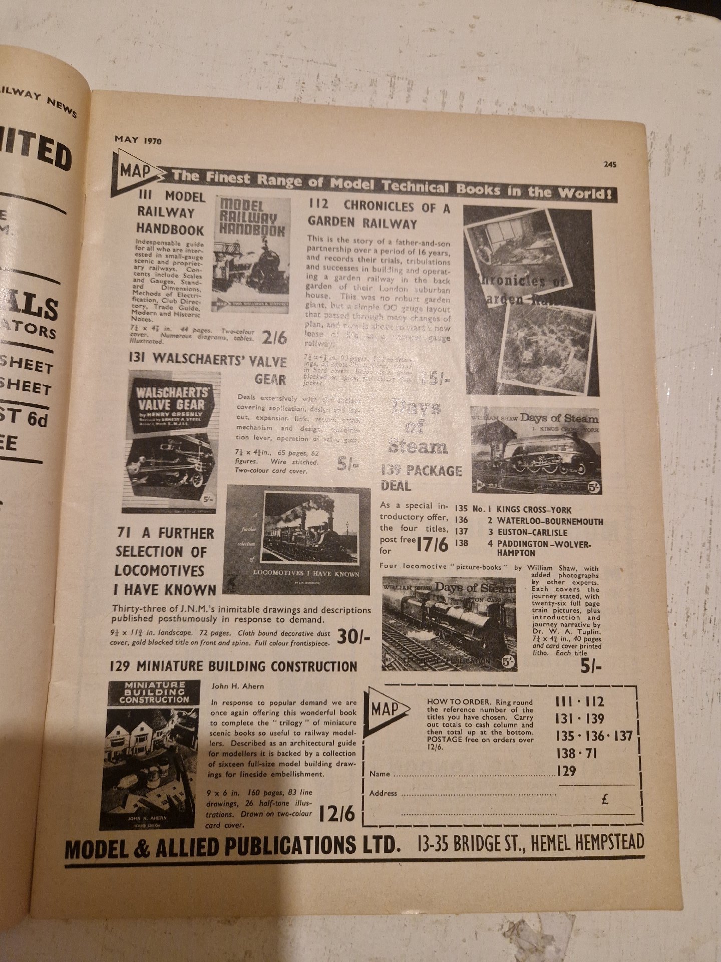 Model Railway News magazine, May 1970 issue, Unbranded, Paperback, Excellent condition — preloved on SilentSale®