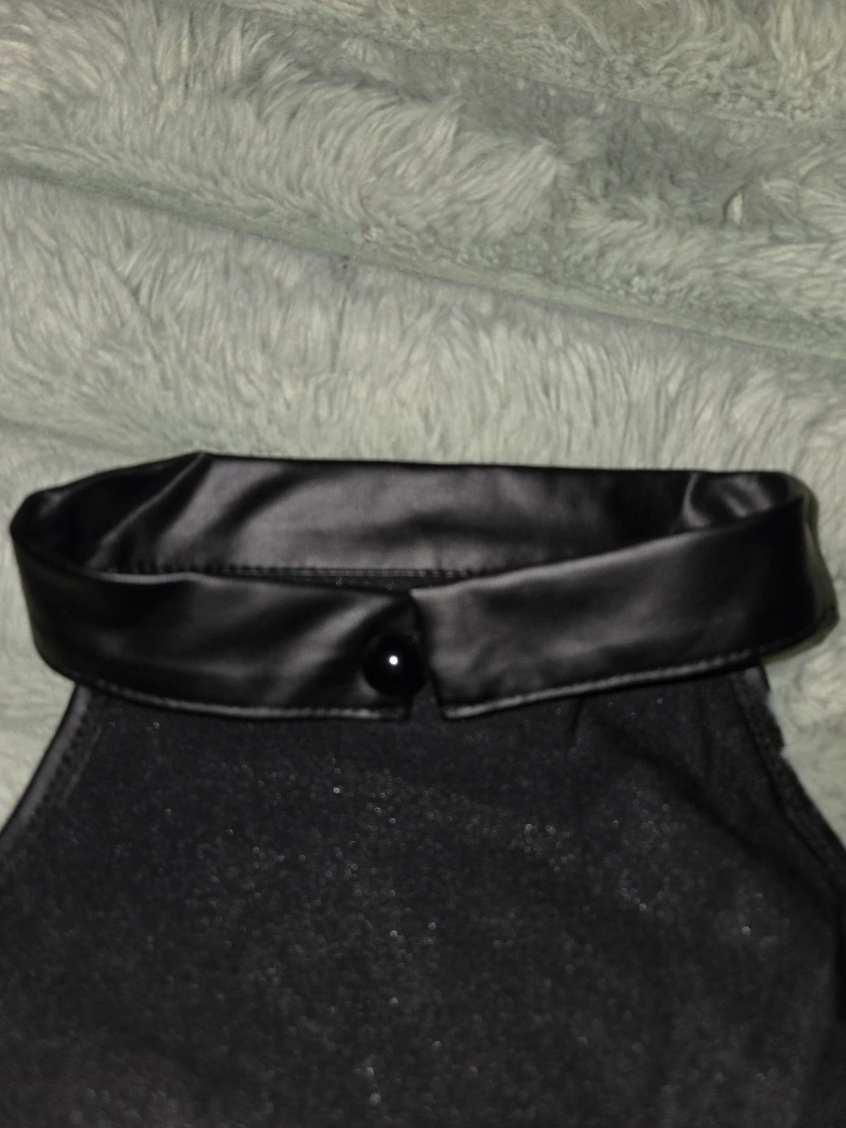 Brand New Black Faux Leather Lace-Up Halter Bodysuit, Amazon, XL / UK 20-22, New condition — preloved on SilentSale®