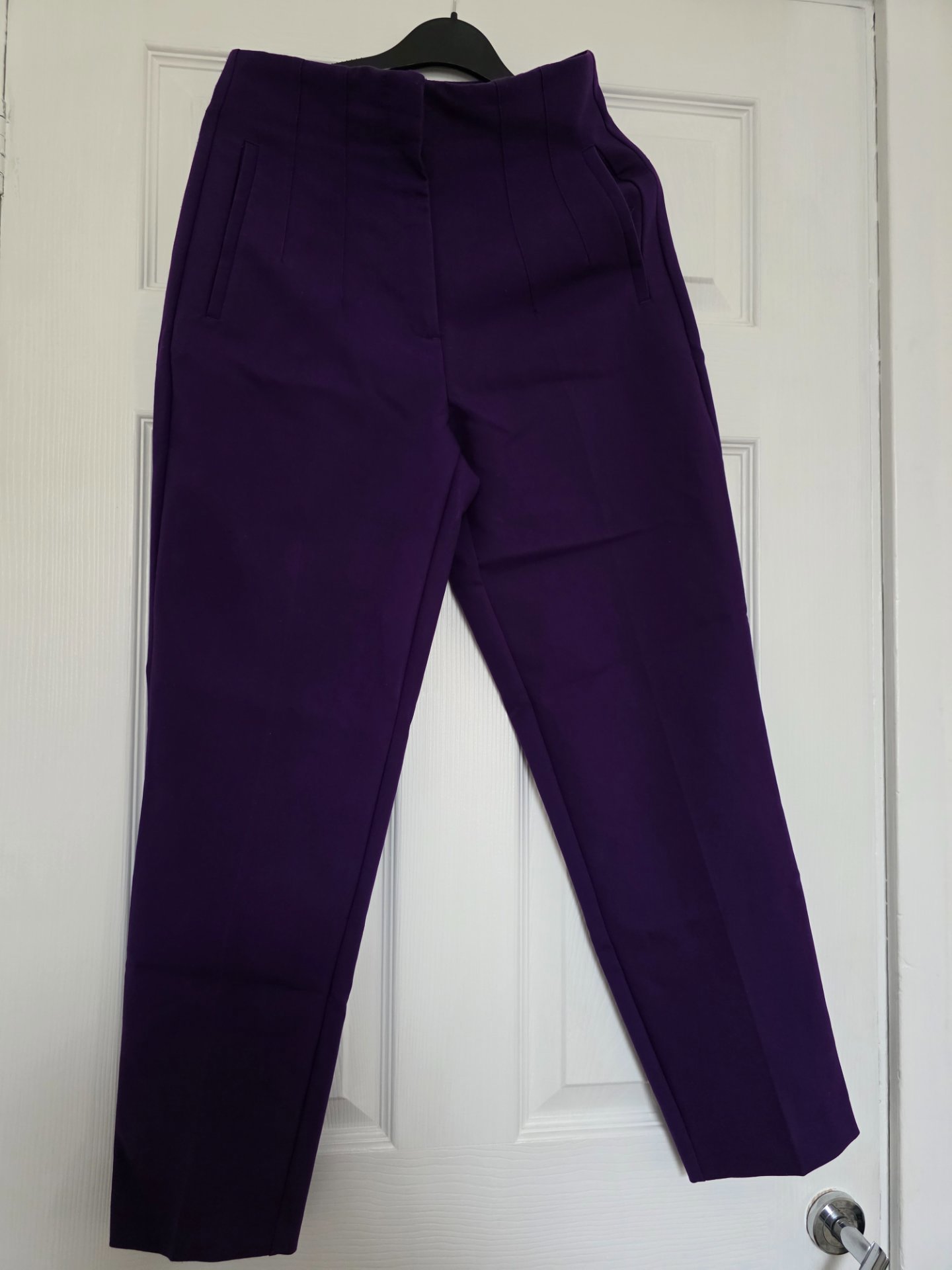 Zara Purple High-Waisted Trousers – Size S, Zara, S, Excellent condition — preloved on SilentSale®