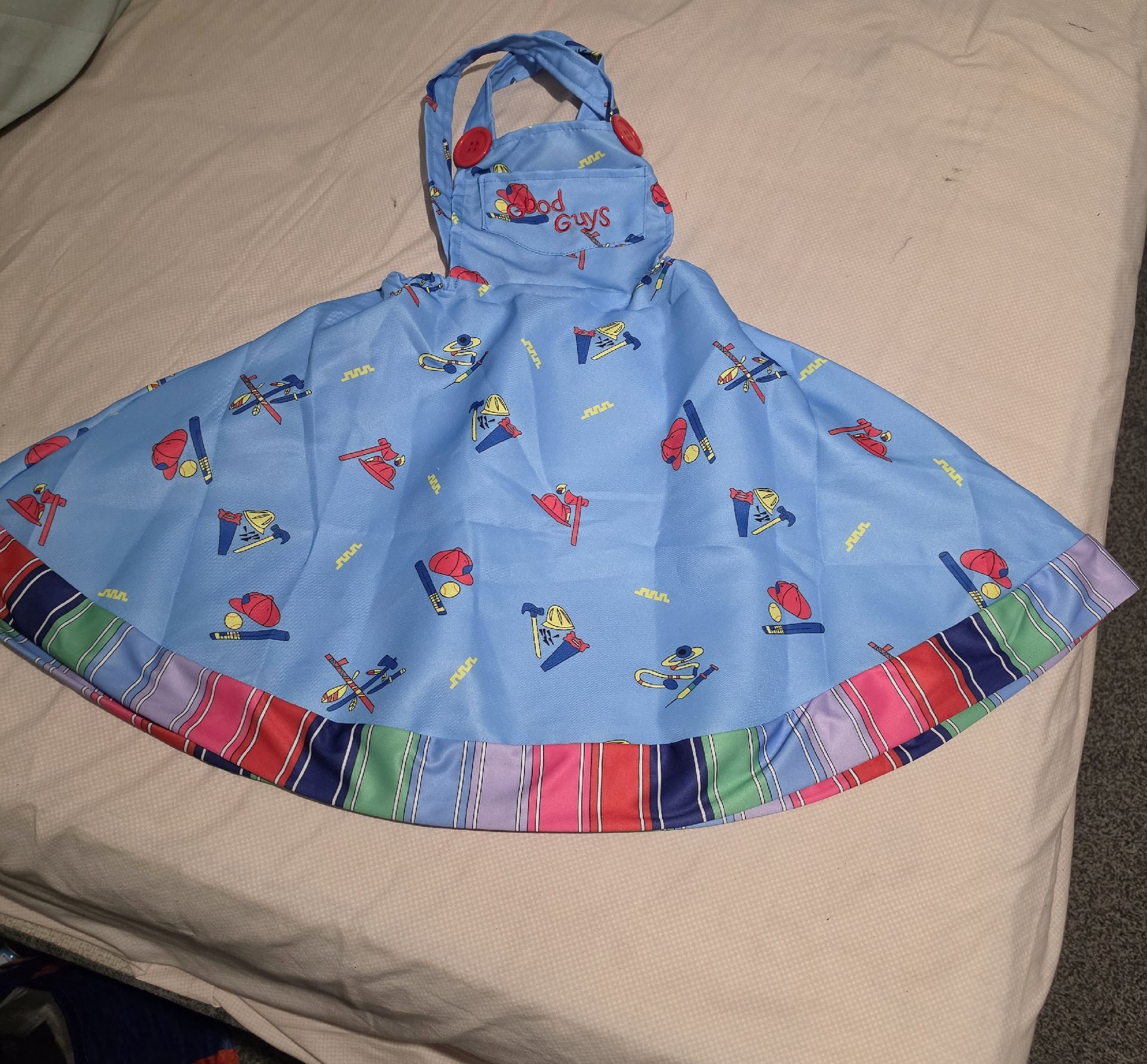 Girls Blue Pinafore Dress with Striped Long Sleeve Top – 4 years, good guys, 4 years, Excellent condition — preloved on SilentSale®