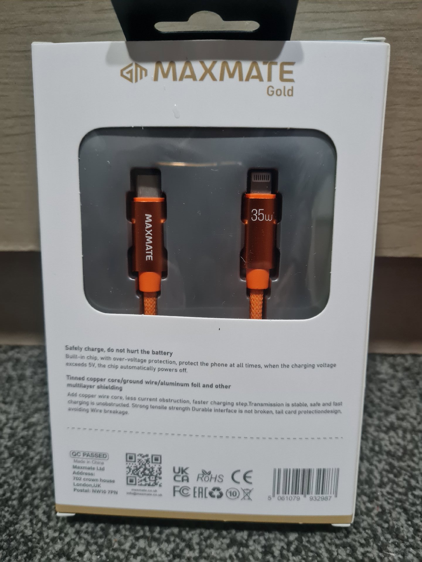 Charging cable Type-C to lightning, Maxmate, 1m, New condition — preloved on SilentSale®