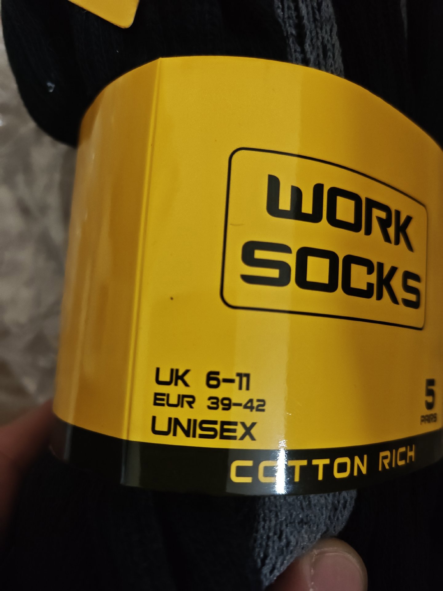 Work Socks Cotton Rich Unisex Workwear Socks UK 6-11 - 5 Pairs, Work Socks, 8, New condition — preloved on SilentSale®