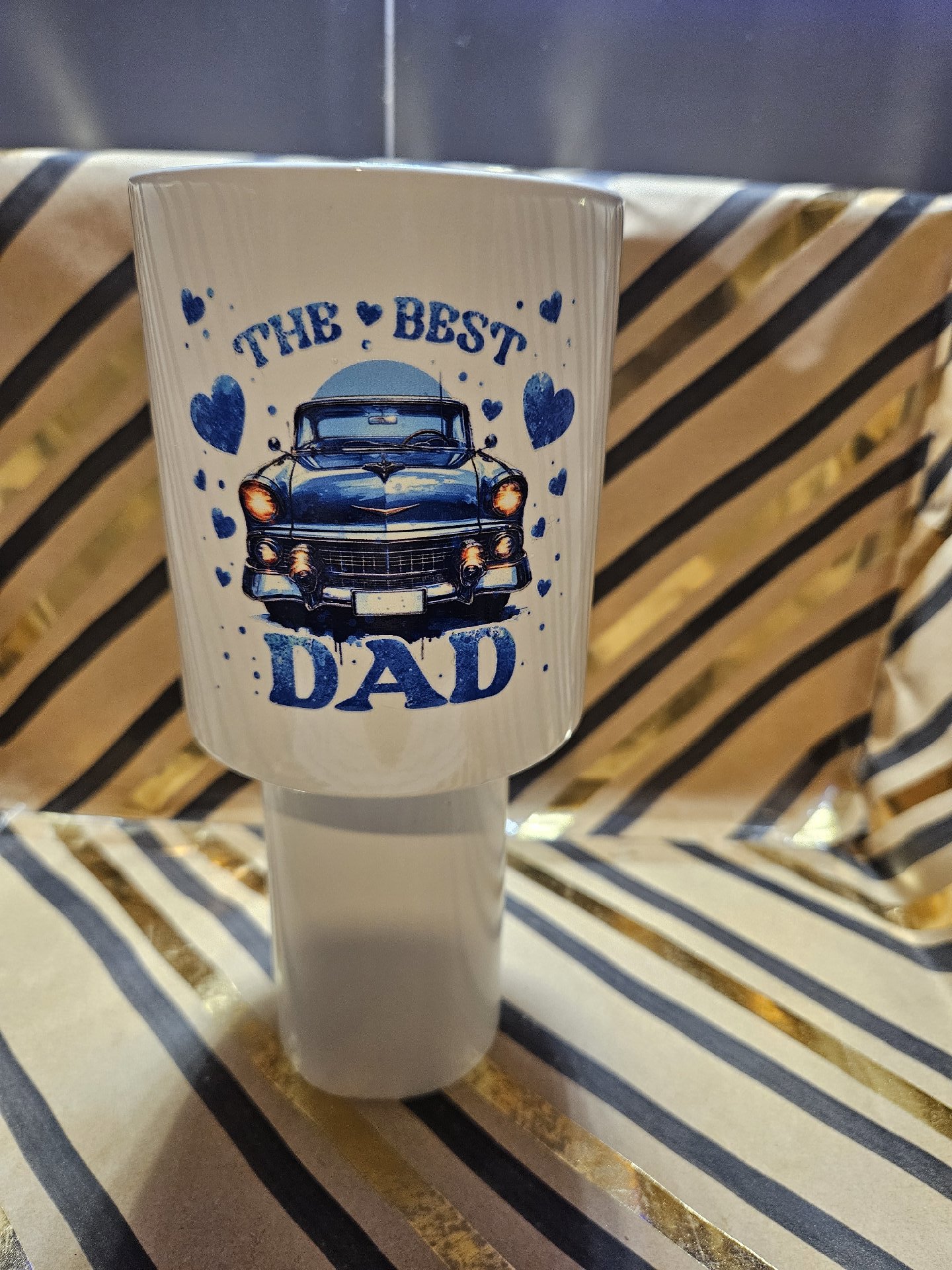 The Best Dad White Ceramic Mug with Car Design, Unbranded, One Size, New condition — preloved on SilentSale®