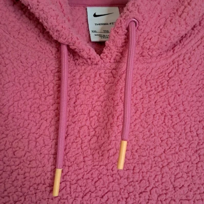 Nike Therma-FIT Pink High-Pile Sherpa Fleece Pullover Hoodie XXL, Nike, XXL, Excellent condition — preloved on SilentSale®