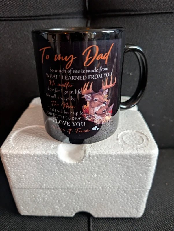 Dad Deer Black Ceramic Mug Tea Cup, Unbranded, Small, New condition — preloved on SilentSale®
