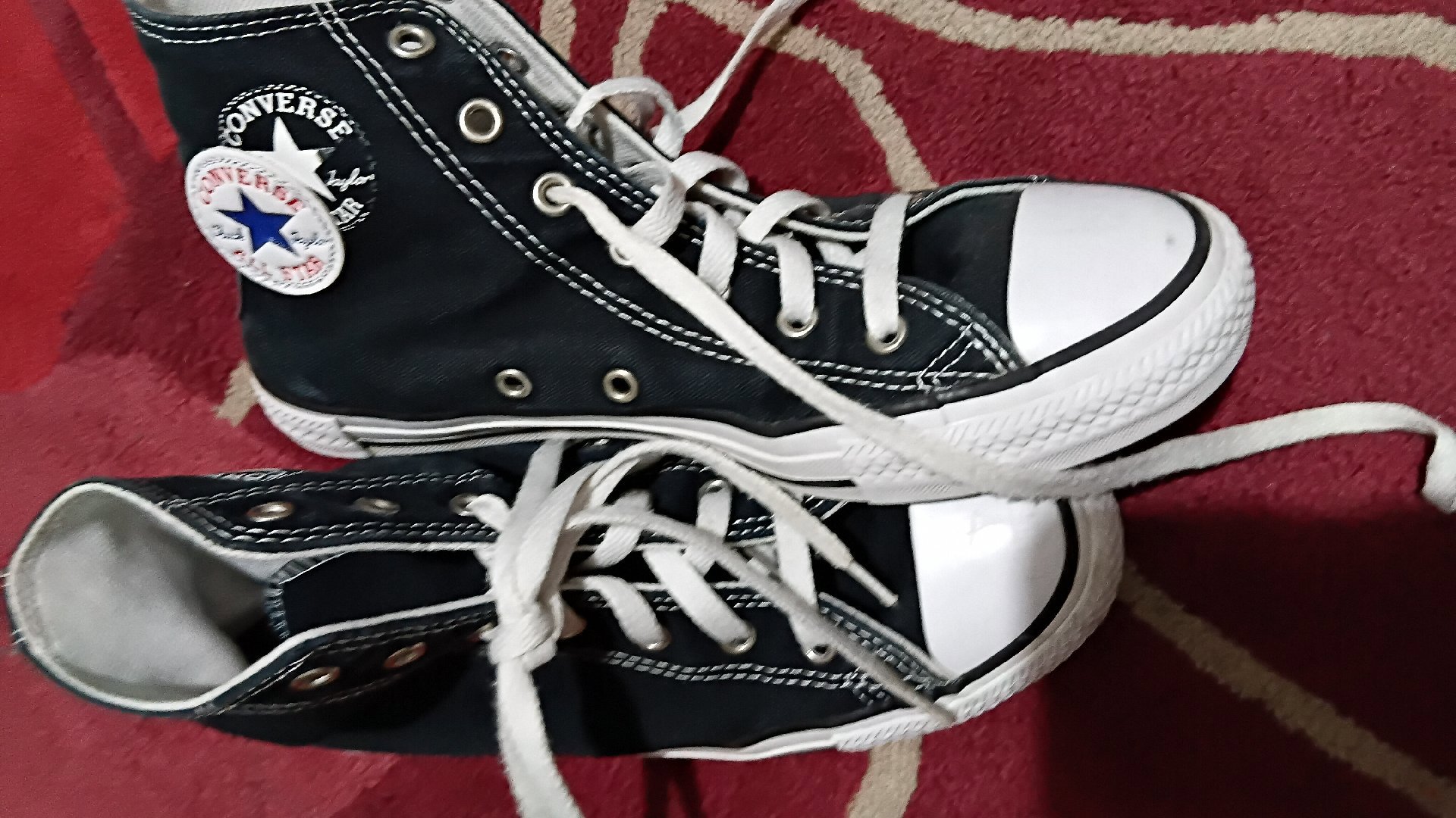 Converse Navy Canvas Chuck Taylor All Star High Top Trainers, Converse, 5, Good condition — preloved on SilentSale®