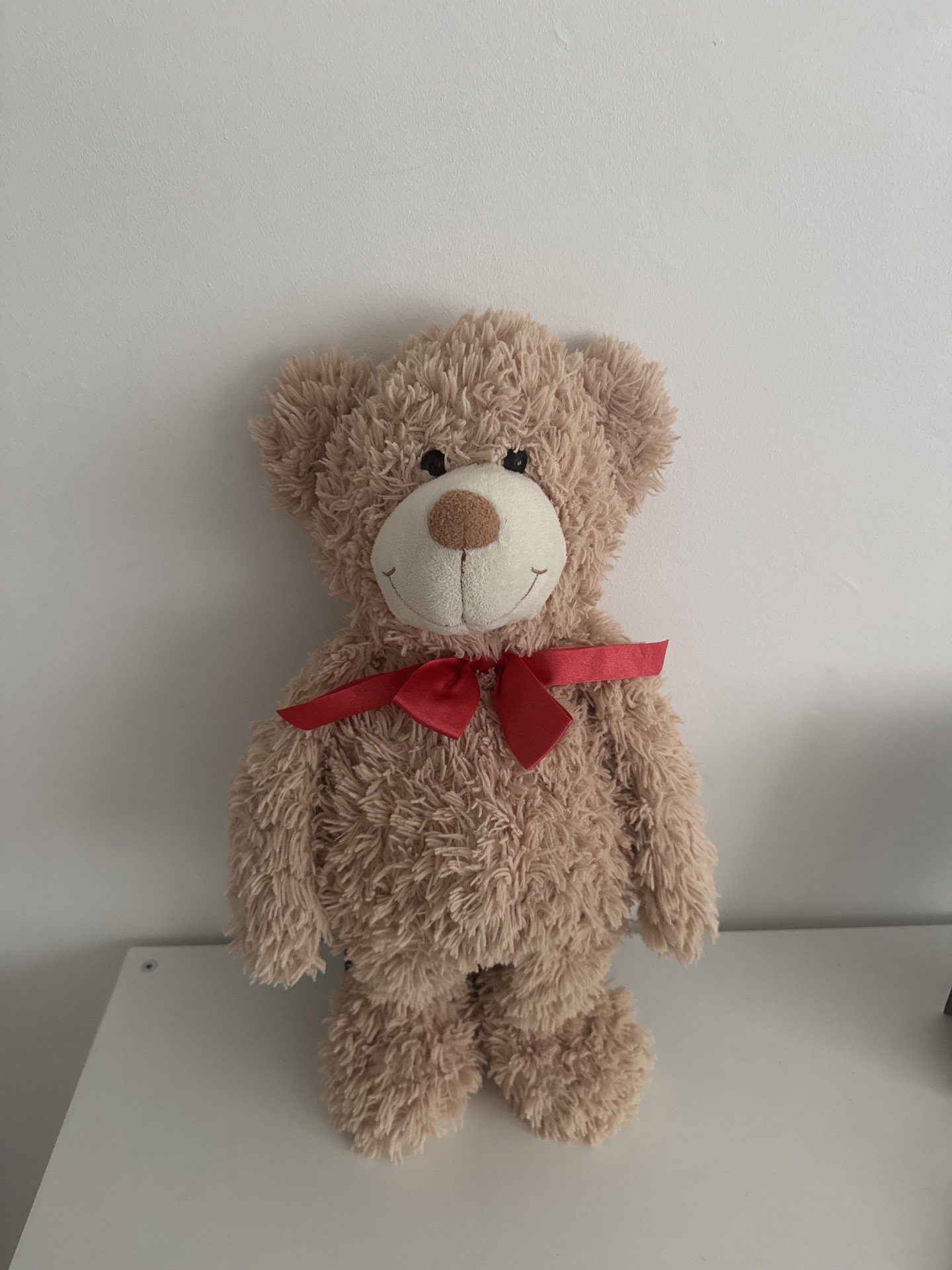 Brown Plush Teddy Bear Soft Toy with Red Bow, Red, 18-24M, Excellent condition — preloved on SilentSale®