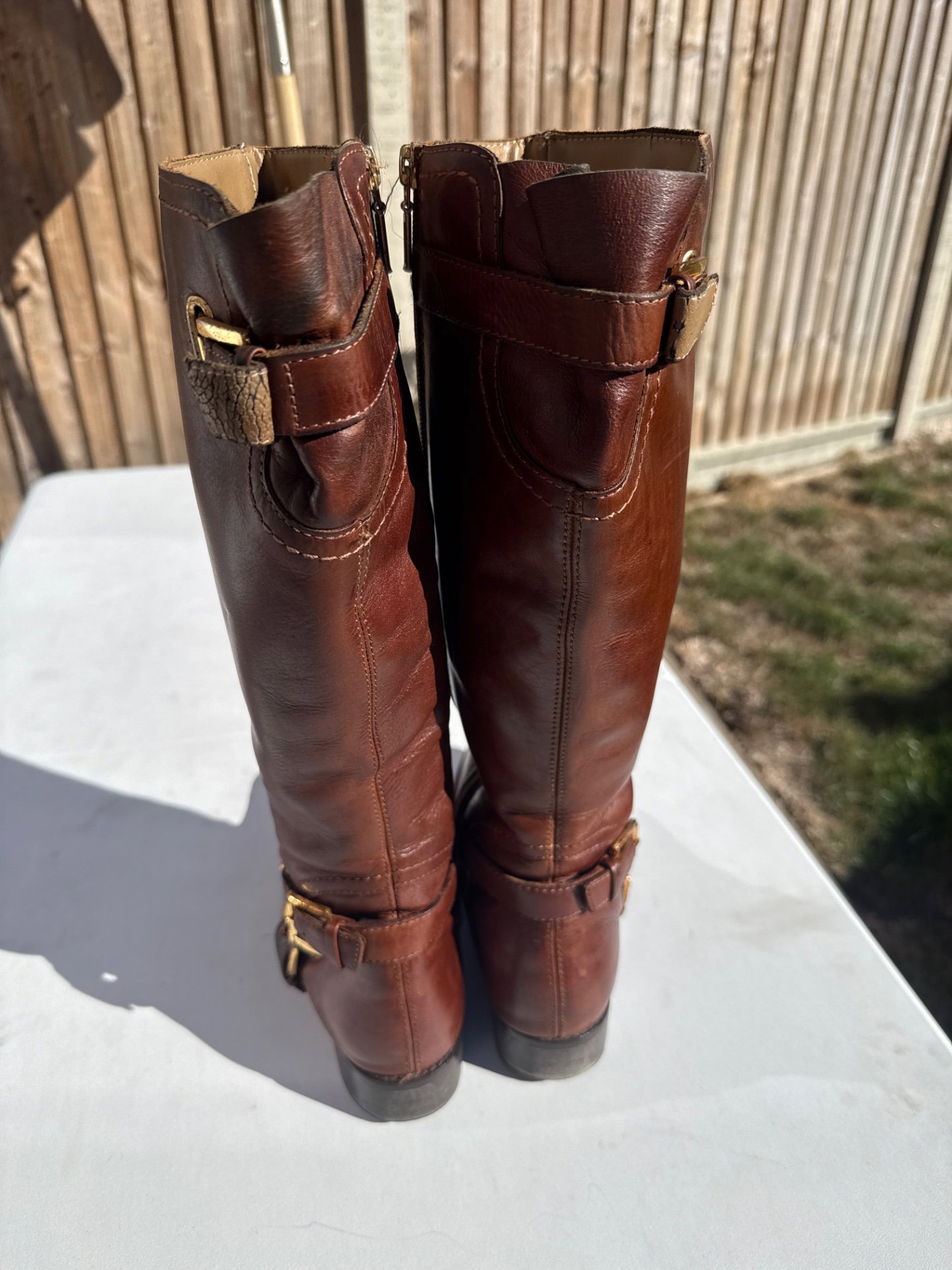 Dune Brown leather boots size 4UK, Dune, 4, Good condition — preloved on SilentSale®