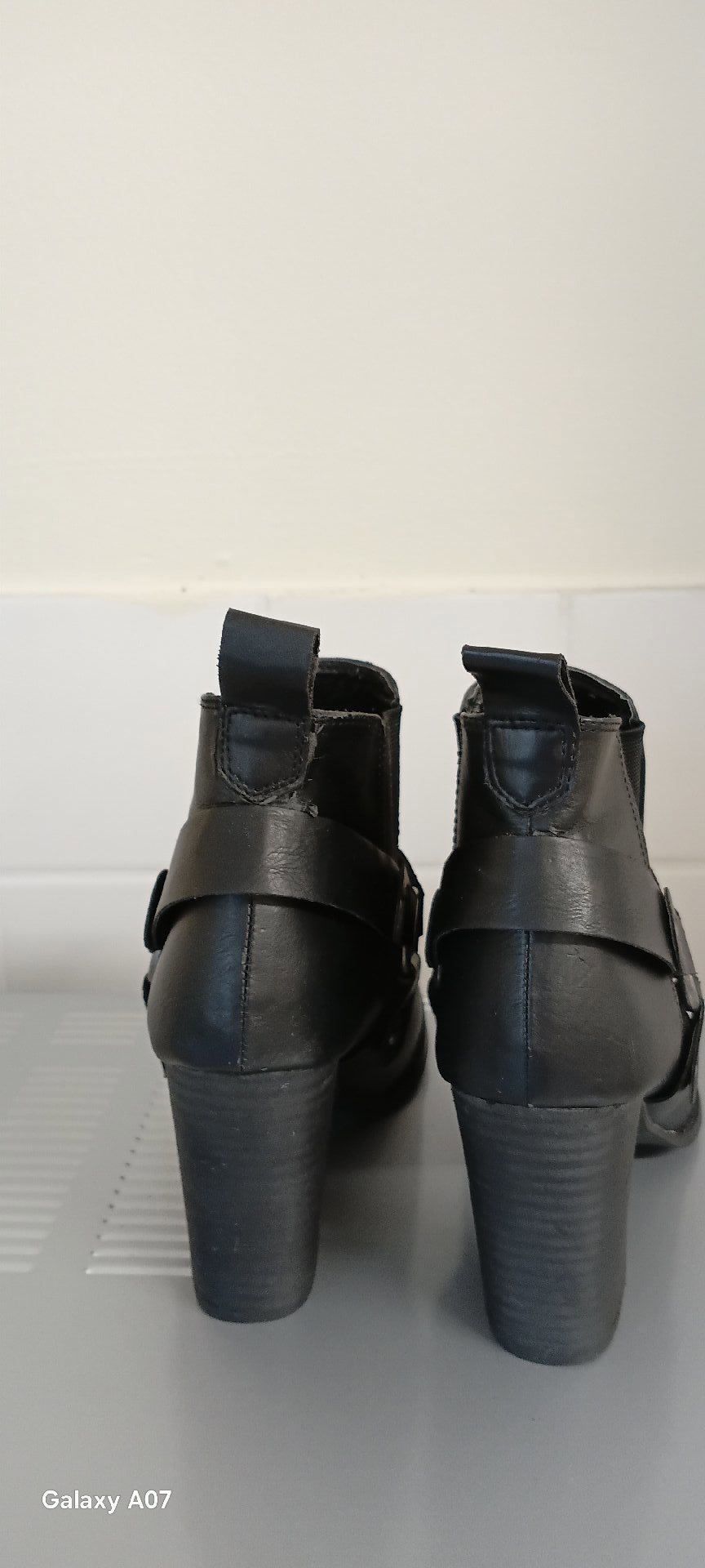 Black Block Heel Ankle Boots with Buckle Detail, Buckle, 6, Excellent condition — preloved on SilentSale®