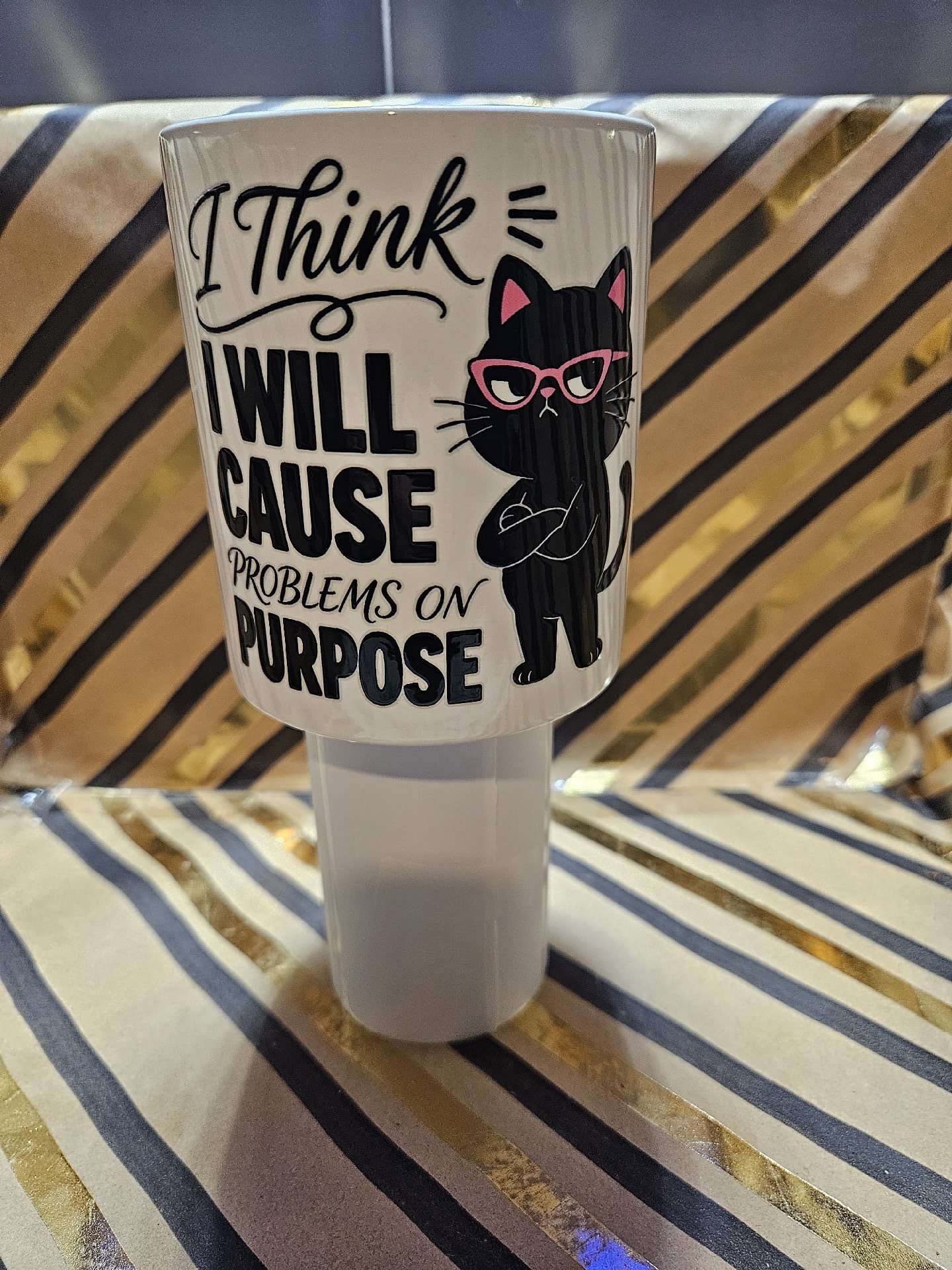Novelty Ceramic Mug with Black Cat and Quote, Unbranded, One Size, New condition — preloved on SilentSale®
