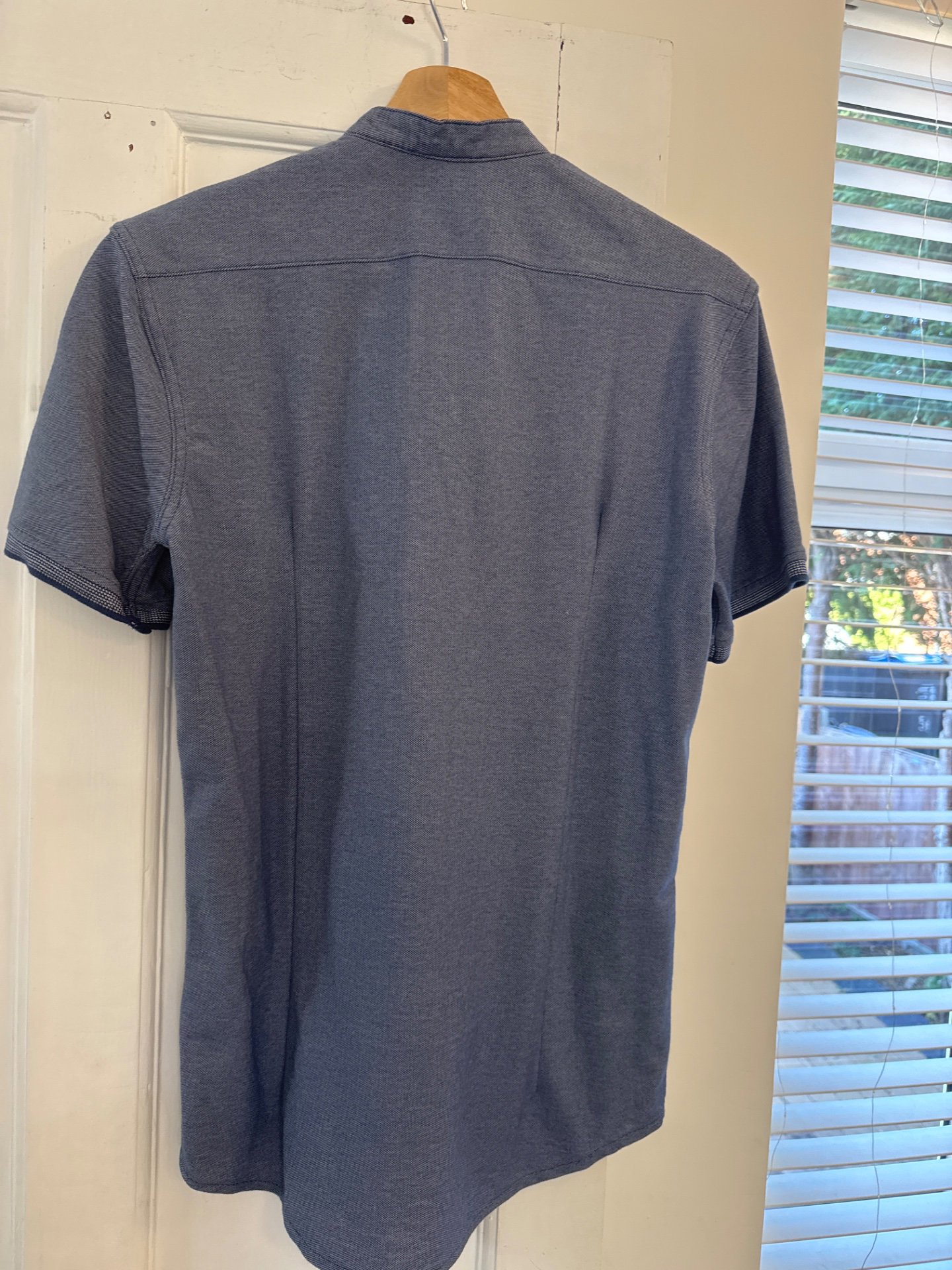 Men's Blue Short Sleeve Button-Up Shirt, Reserved, XS, Excellent condition — preloved on SilentSale®