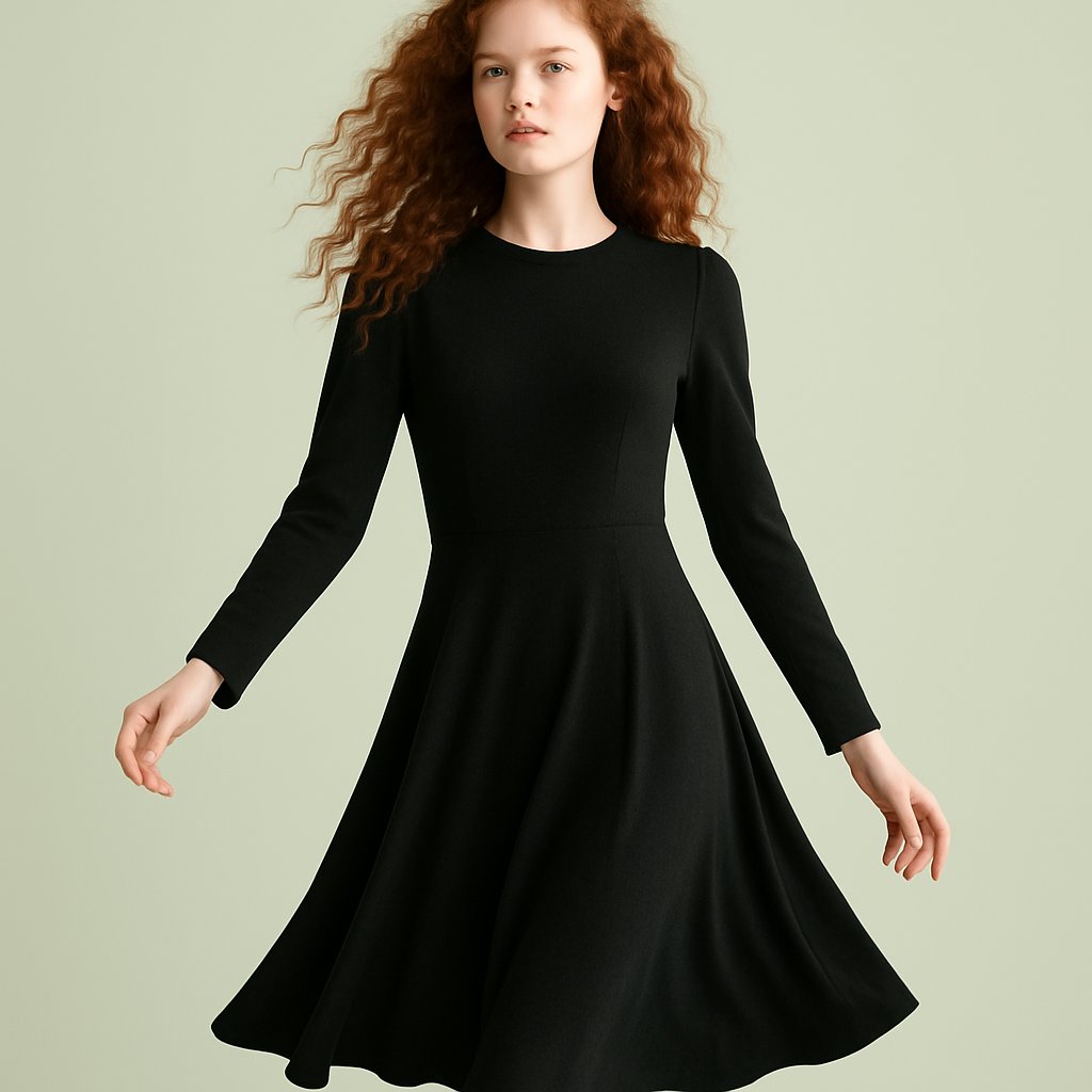 JD Williams Charcoal Long Sleeve Fit and Flare Dress – Size 8, JD Williams, 8, New condition — preloved on SilentSale®