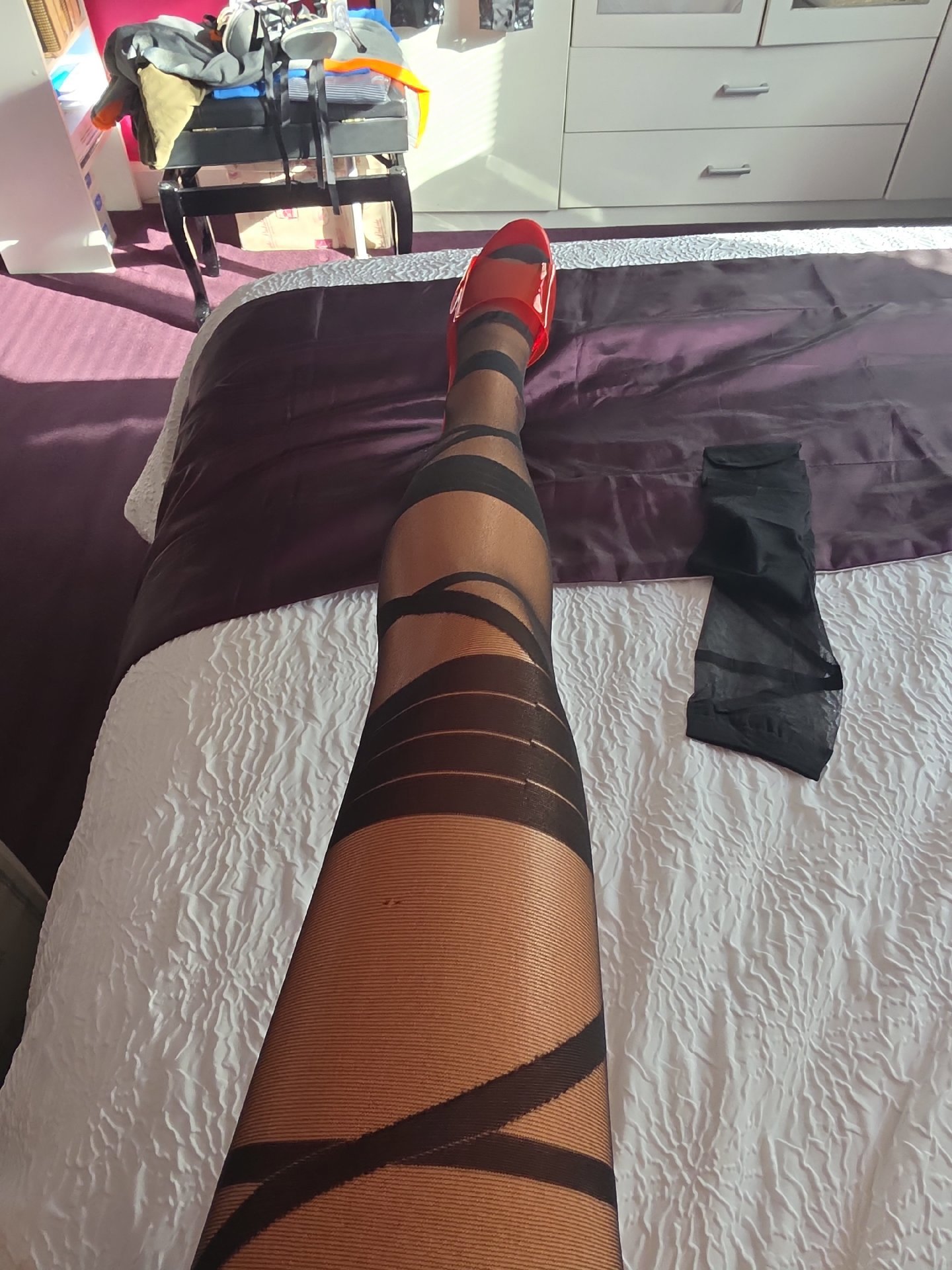 Black Patterned Sheer Tights, Wolford, 12, Excellent condition — preloved on SilentSale®