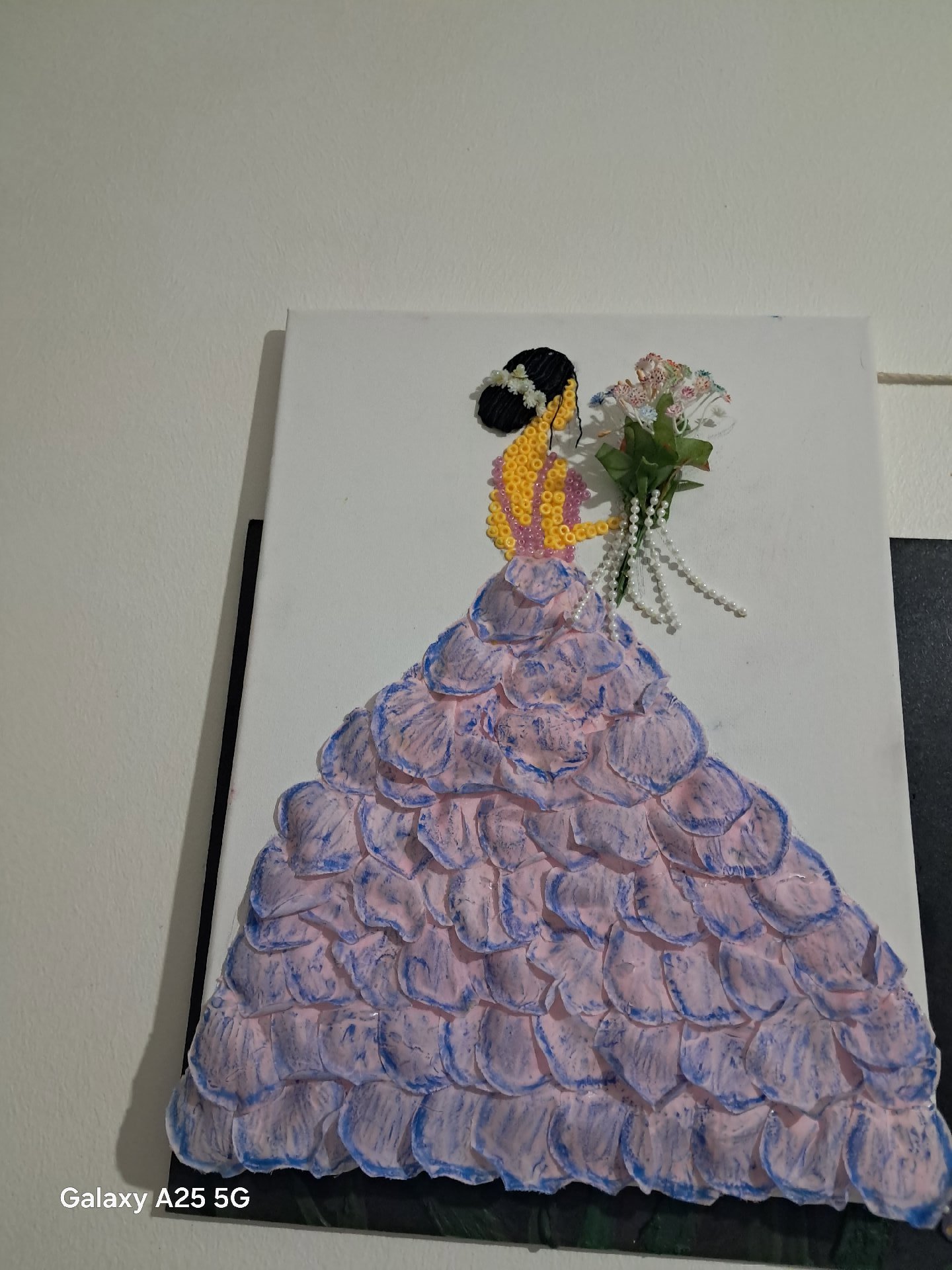 Handmade 3D Mixed Media Wall Art of Woman in Dress, selfmade, One Size, Excellent condition — preloved on SilentSale®