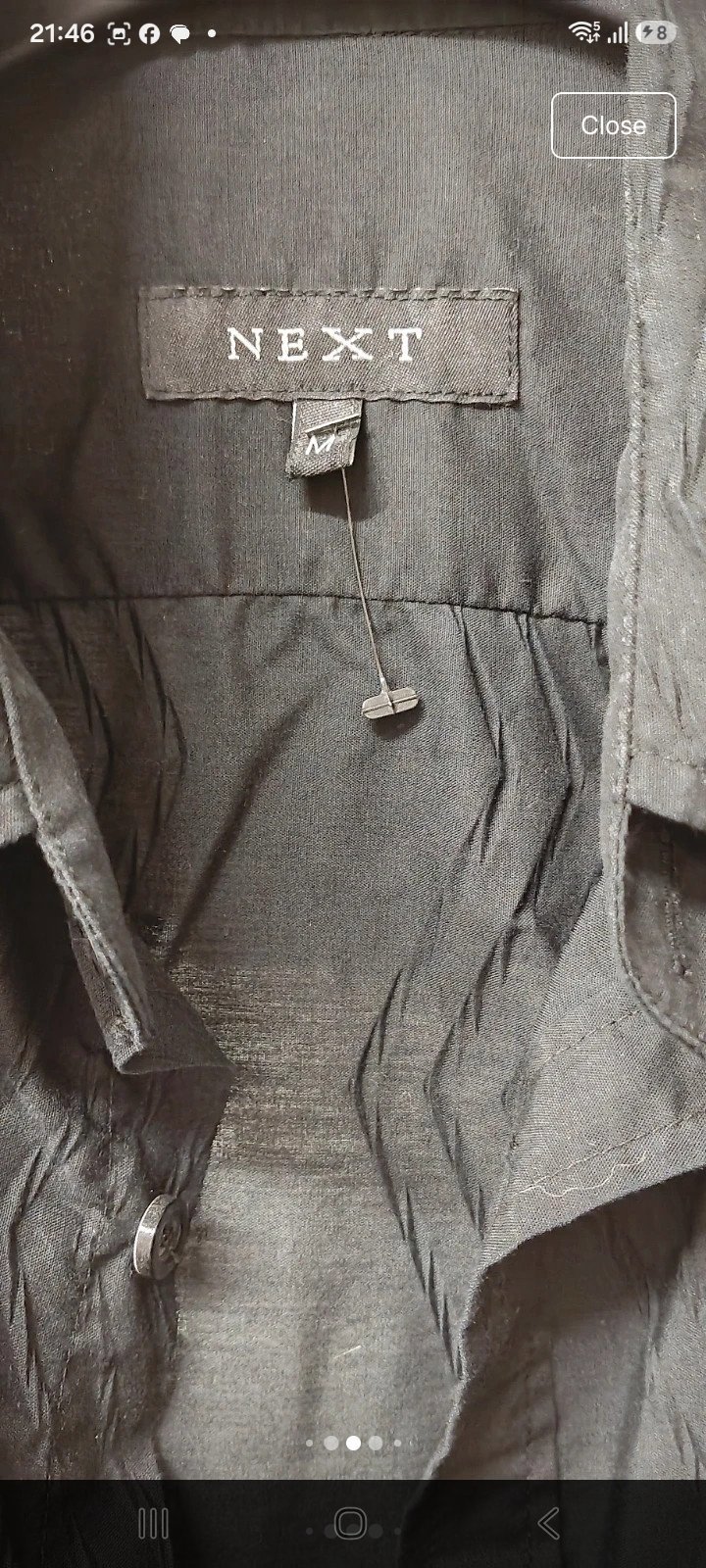 Next Black Textured Long Sleeve Shirt – Size M, Next, M, Excellent condition — preloved on SilentSale®