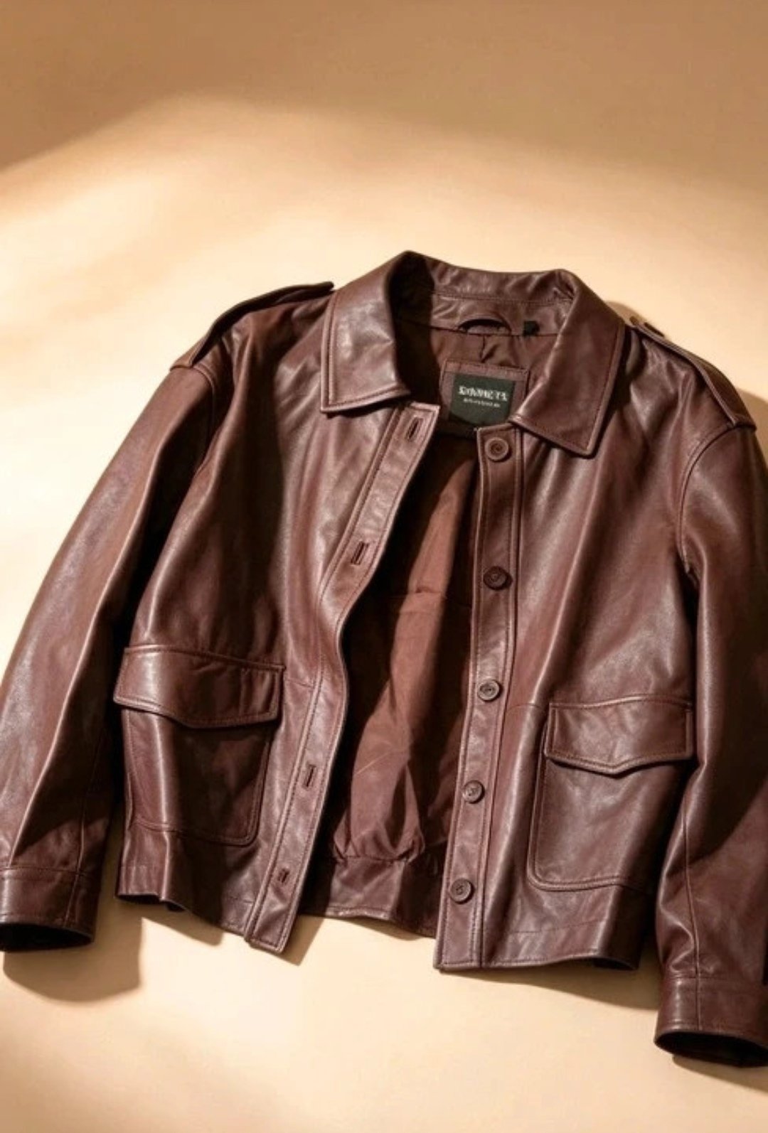 Barneys New York Brown Leather Jacket, Barneys New York, 18, New condition — preloved on SilentSale®